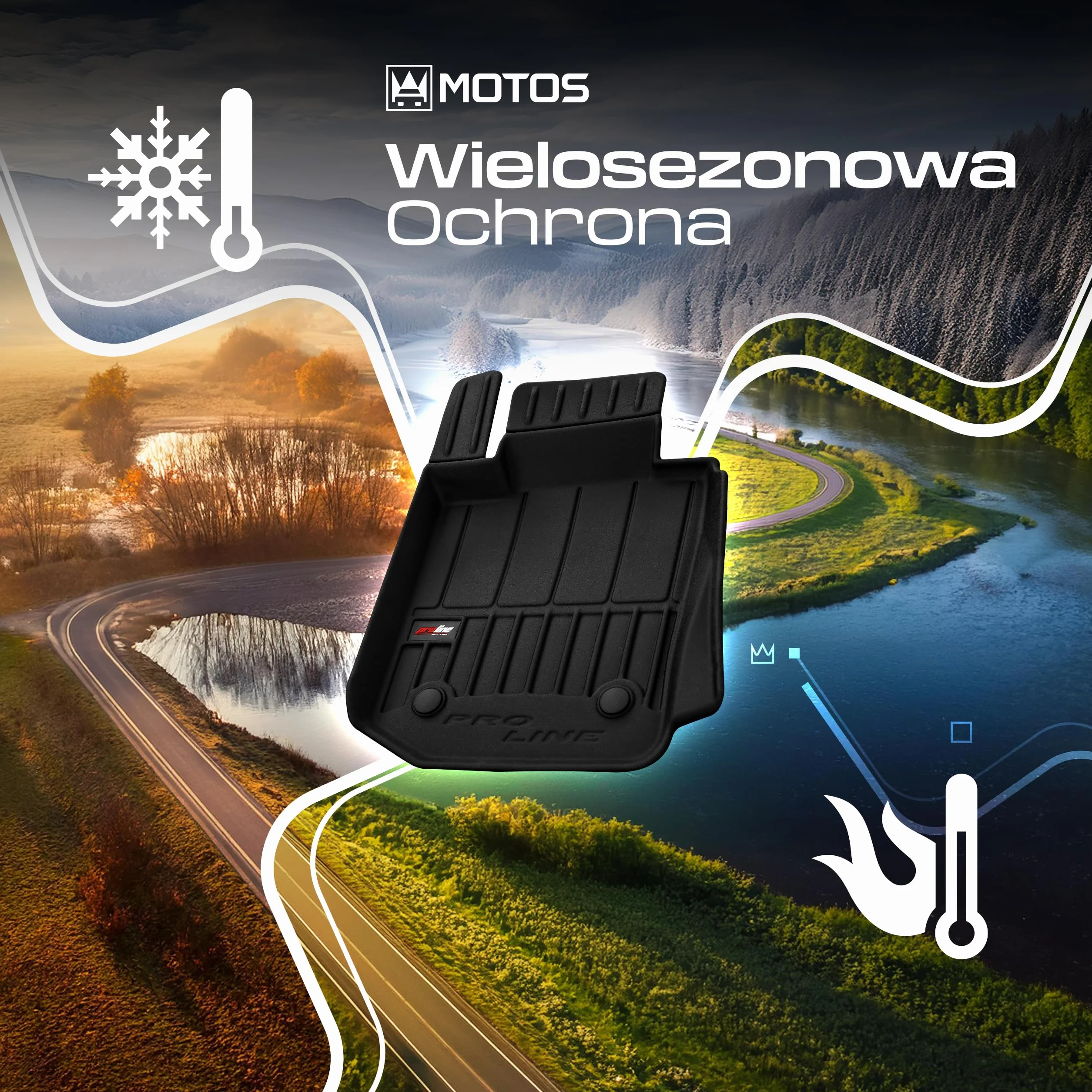 MOTOS Gumowe dywaniki samochodowe do Hyundai Tucson IV od 2020 antypoślizgowe 3D