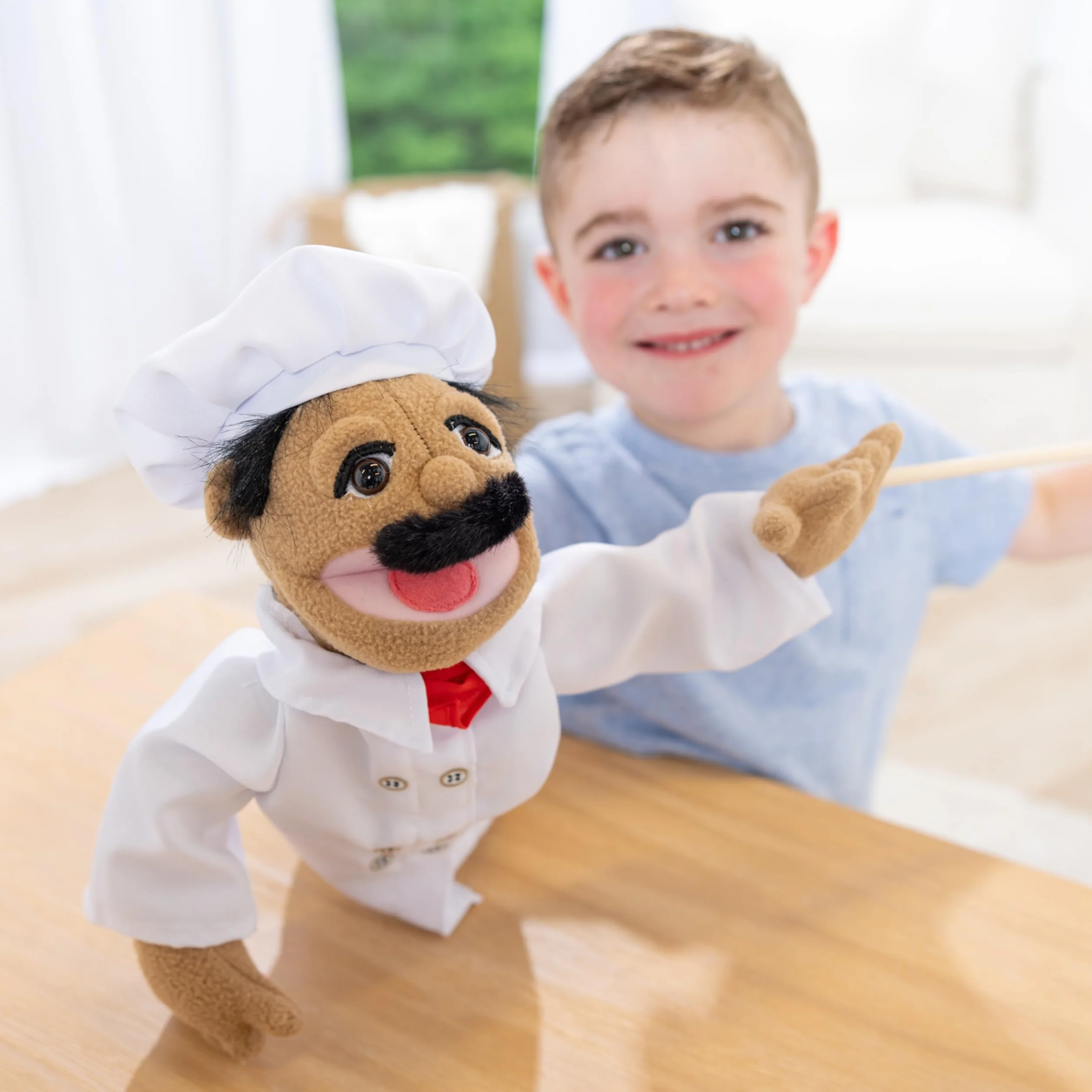Melissa & Doug Chef Puppet With Detachable Wooden Rod for Animated Gestures