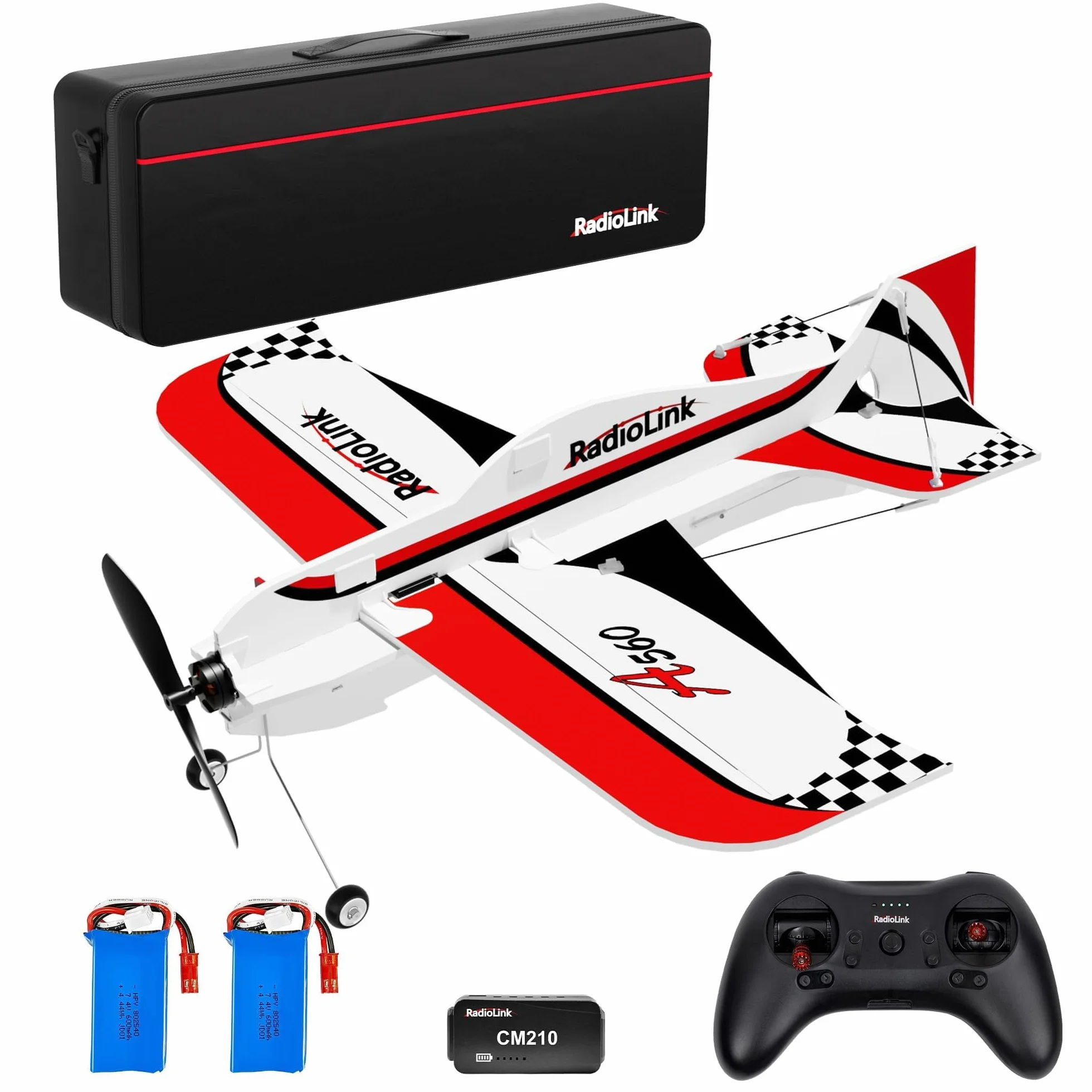 Radiolink A560 Gotowy do latania (RTF) RC Gyro Samolot 4-kanały FC z 6 trybami lotu, wyposażony w 2.4Ghz T8S 8CH nadajnik radiowy, pianka PP, łatwy do latania dla początkujących i doświadczenia