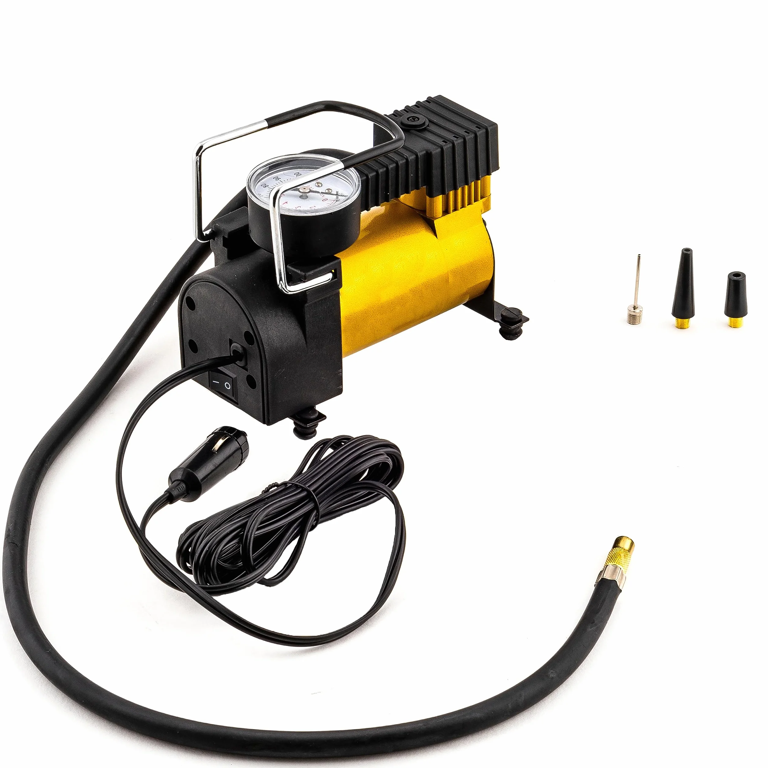 Retoo Sprężarka powietrza 12 V 150 PSI aluminiowa z adapterami do wentyli