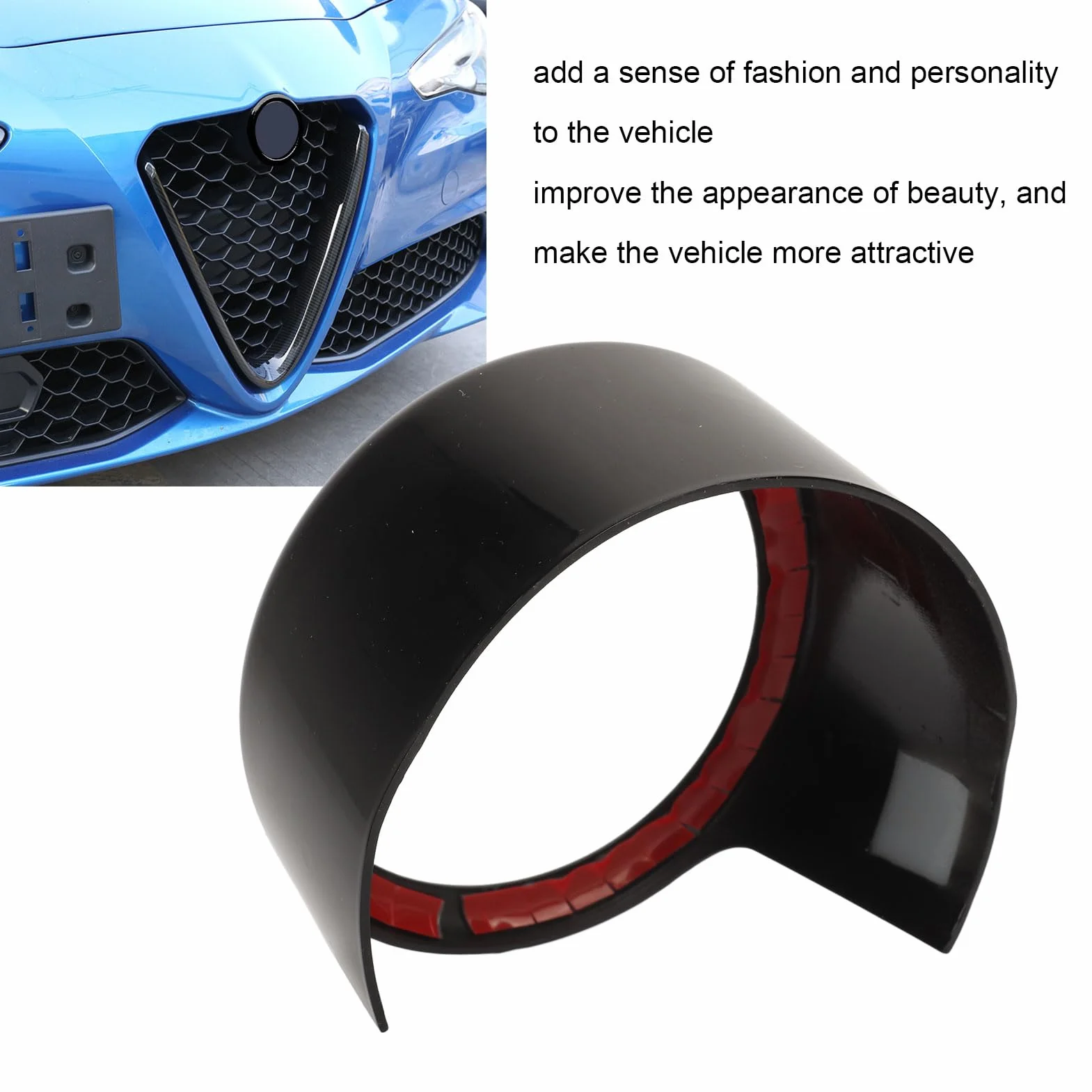 Przedni Grill Emblemat z Logo Błyszczący Czarny dla Alfa Romeo Stelvio 2017-2023