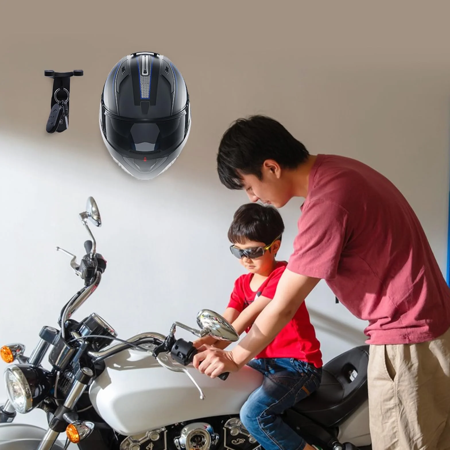 4 sztuki uchwytów na kask motocyklowy, uchwyt ścienny na kask motocyklowy, uchwyt ścienny na kask, do kurtek, czapek, plecaków i szali