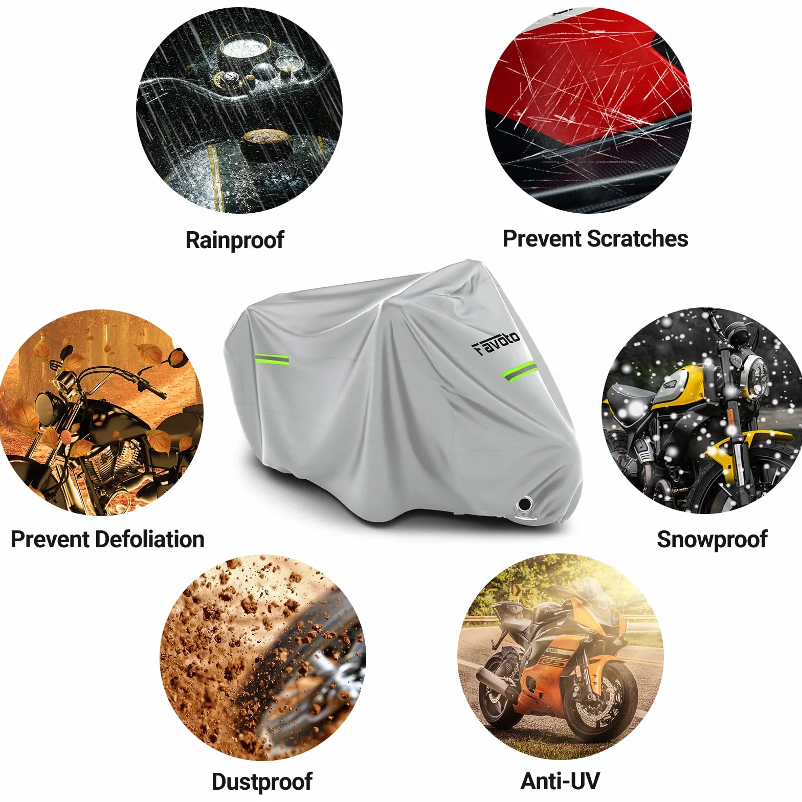 Pokrowiec motocyklowy XXL 245x105x125 cm srebrny wodoodporny UV