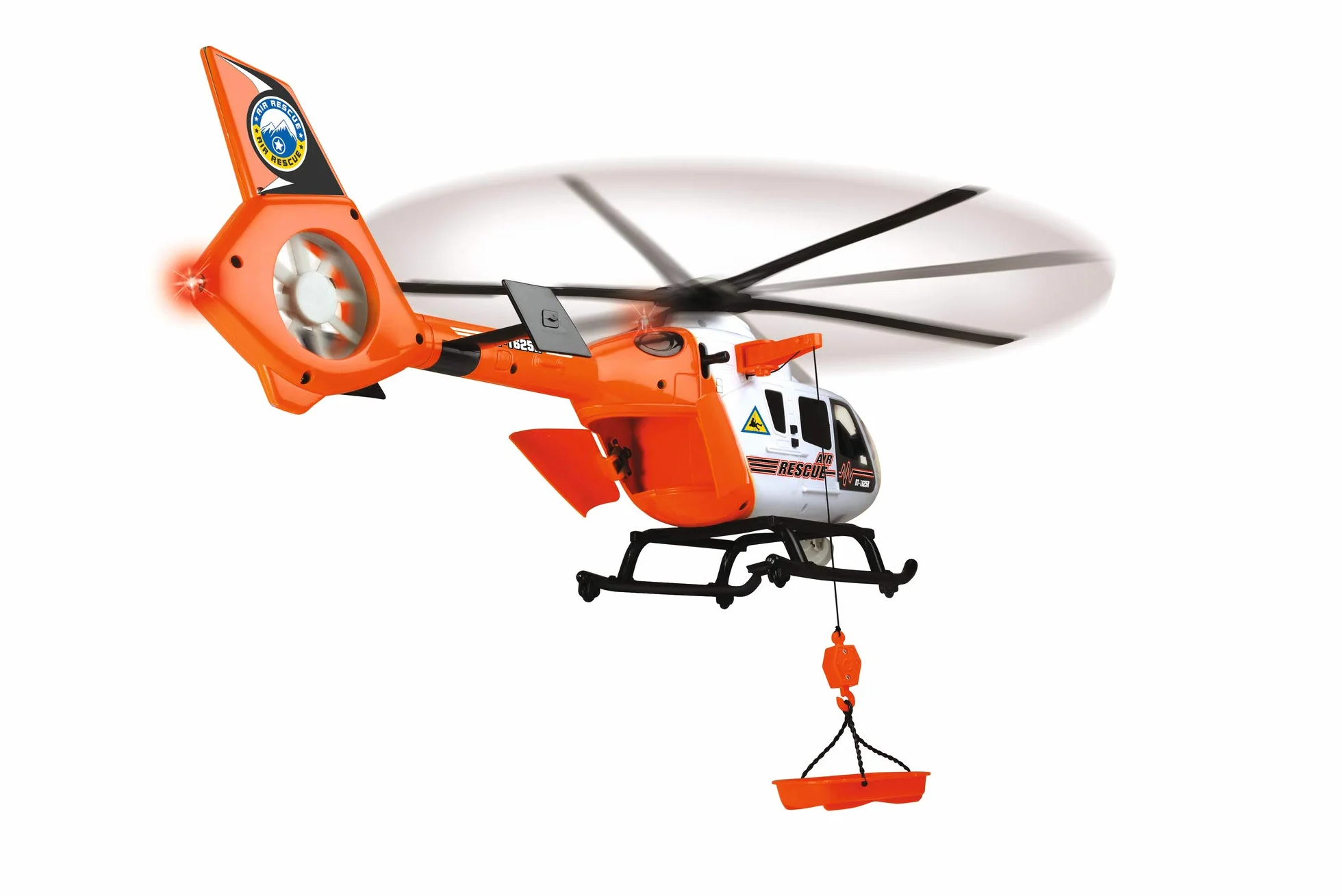 Dickie Toys Helikopter ratunkowy z oświetleniem i dźwiękiem, obracający się wirnik, wciągarka linowa, 64 cm