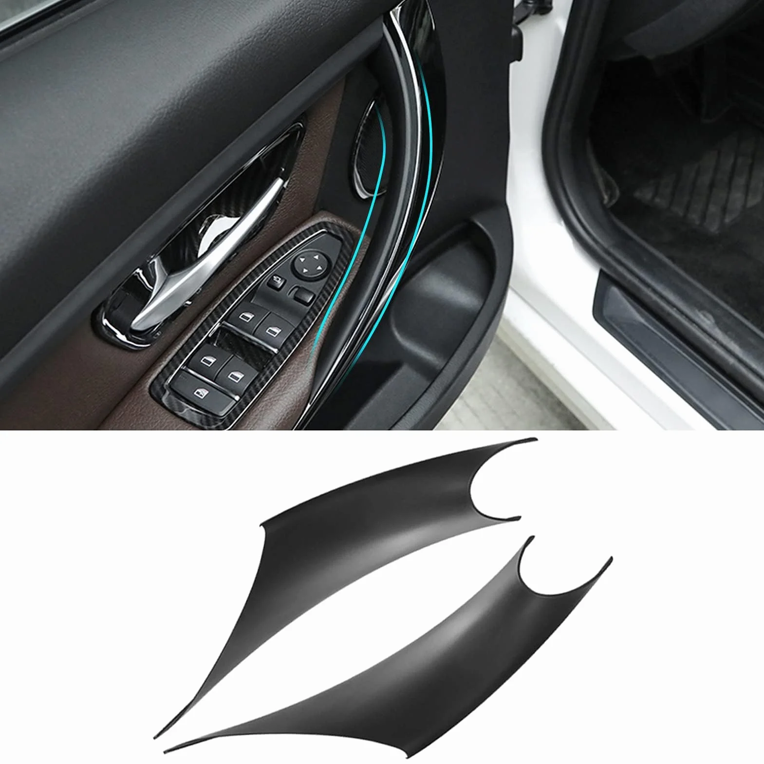 TTCR-II Pokrowce na klamki BMW serii 3, 4 F30/F31/F34/F80, 320i, 328i, 330i, 335i, F32/F33/F36, 428i, 435i, osłony uchwytów pasażera i kierowcy
