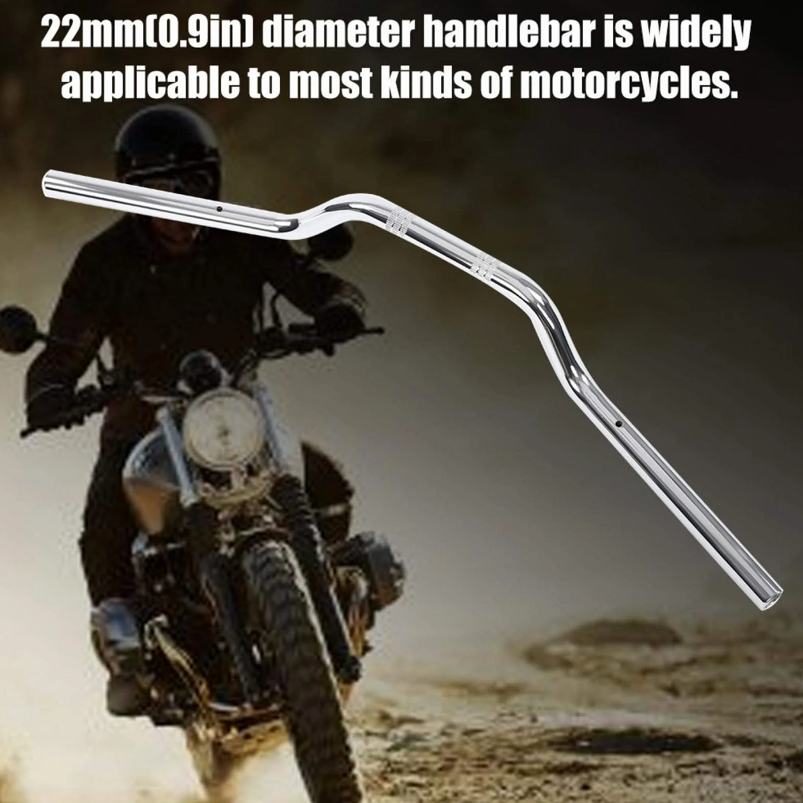 Kierownica motocykla, uniwersalna kierownica motocykla 7/8 "22 mm Drag Bar, wysoki uchwyt Tracker ze stali (chrom)