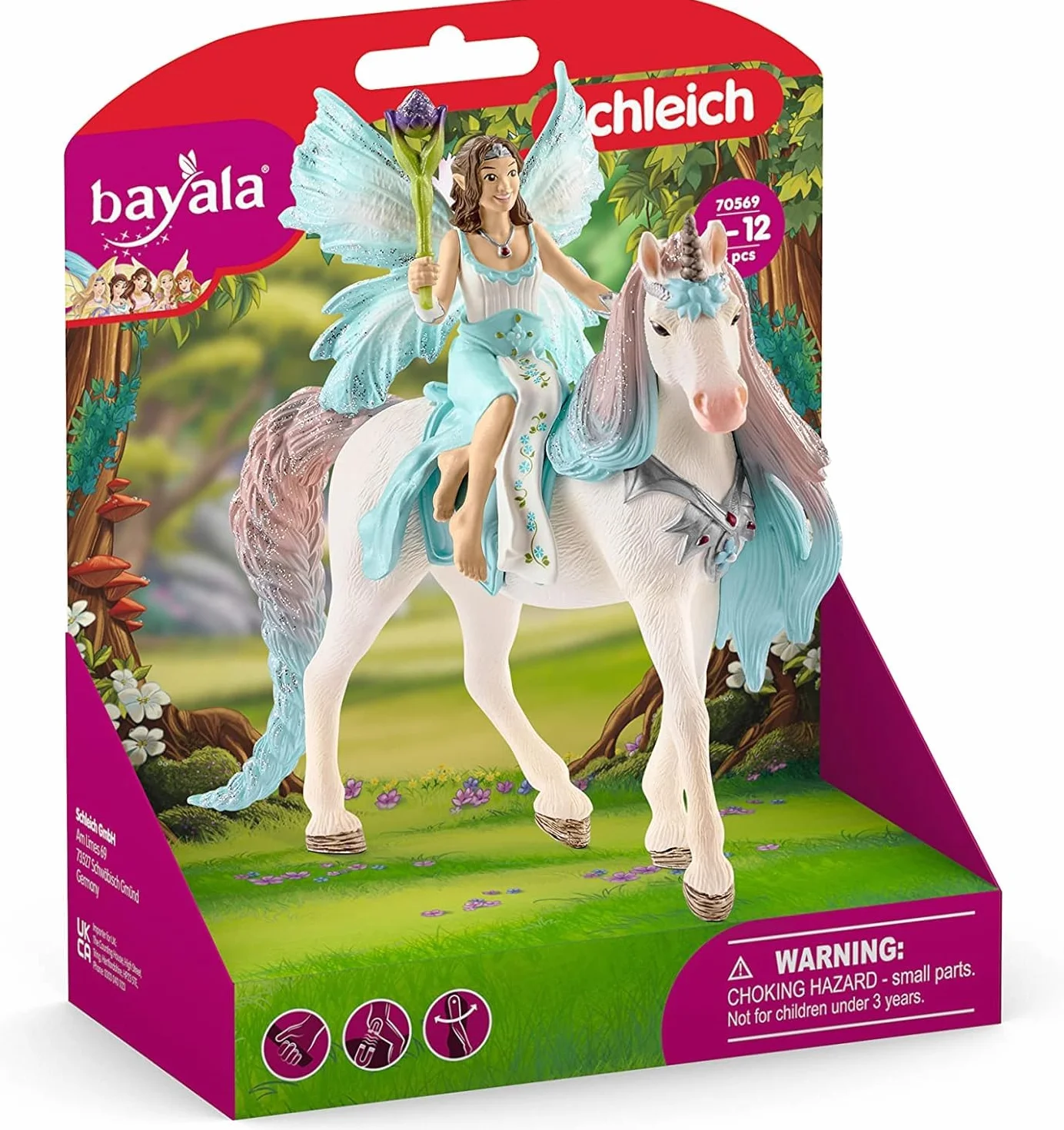 schleich BAYALA | Eyela z jednorożcem 70569 | Księżniczka z berłem i jednorożec z magnesem | Magiczny prezent dla dziewczynek i chłopców | Figurka kolekcjonerska | Od 5 lat | Zestaw 3 elementów