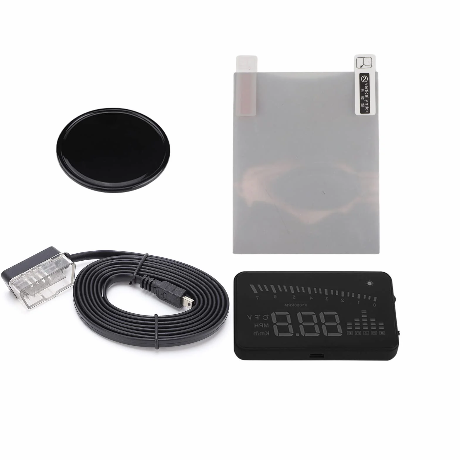 Wyświetlacz Head Up 3-calowy HD Plug and Play OBDII EUOBD do samochodu
