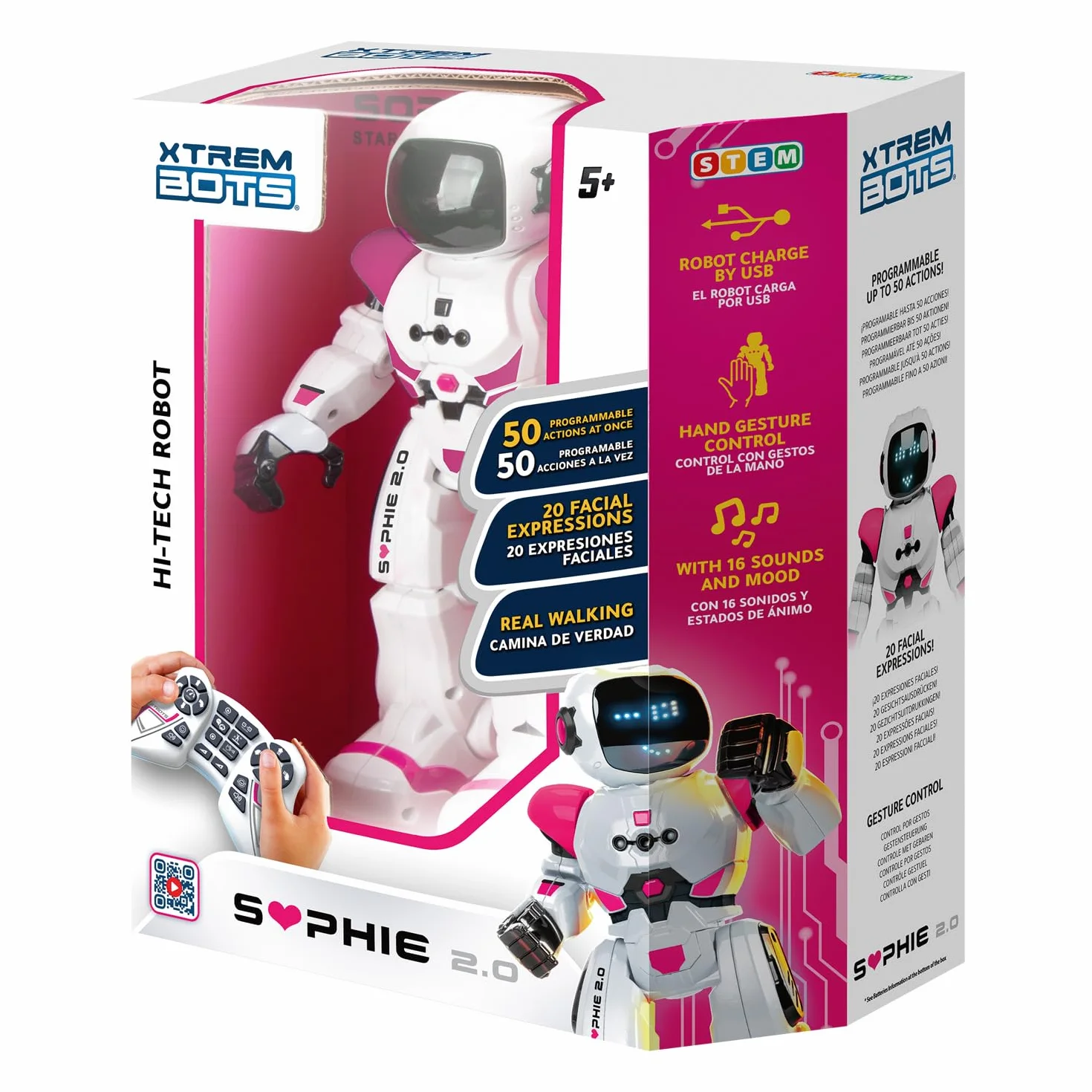 Xtrem Boty - Sophie | Różowy Robot Toy | Pilot zdalnego sterowania dla chłopców i dziewcząt | Robotica dla chłopców 5 lat Lub więcej | Zabawki dla dzieci | Stem