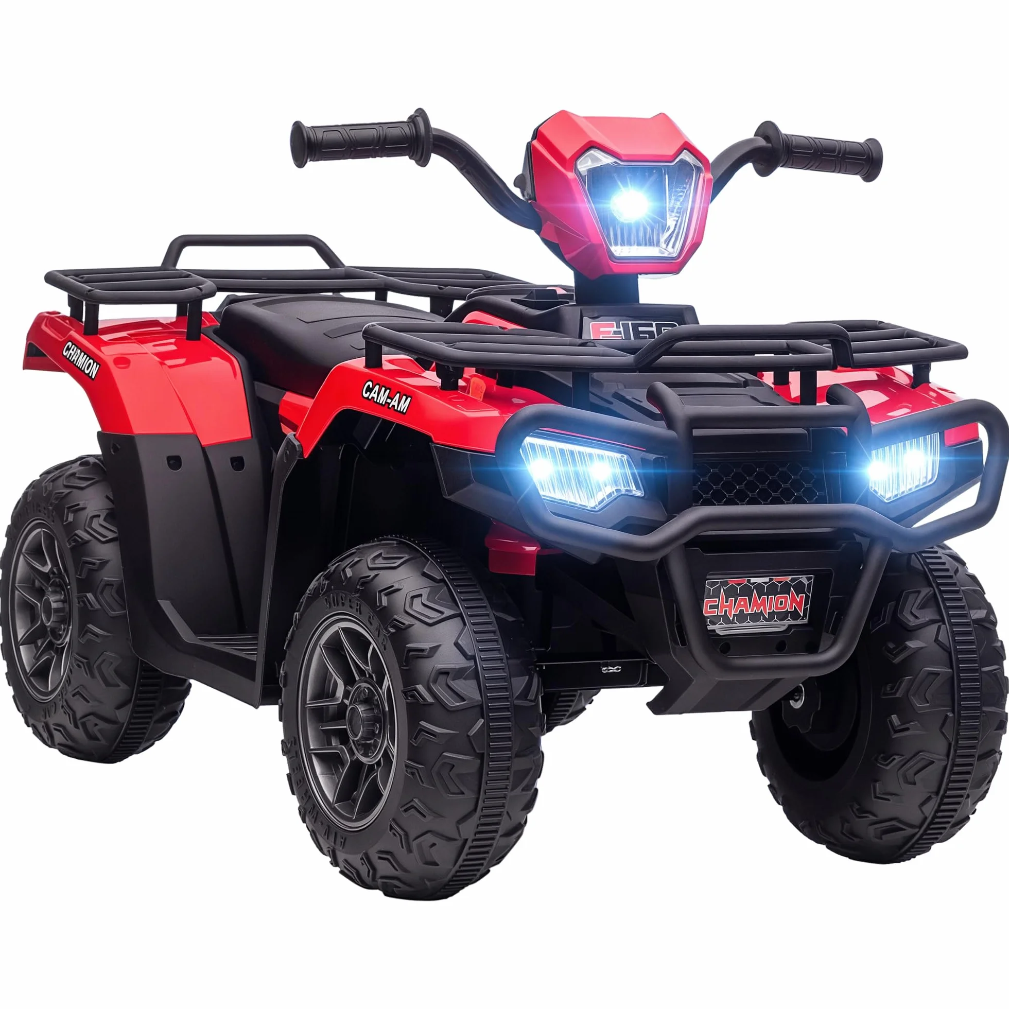 HOMCOM Elektryczny quad dziecięcy, elektryczny quad z diodami LED i muzyką, samochód elektryczny, pojazd dziecięcy dla dzieci od 3 lat, czarny + czerwony, 88 x 45 x 50 cm