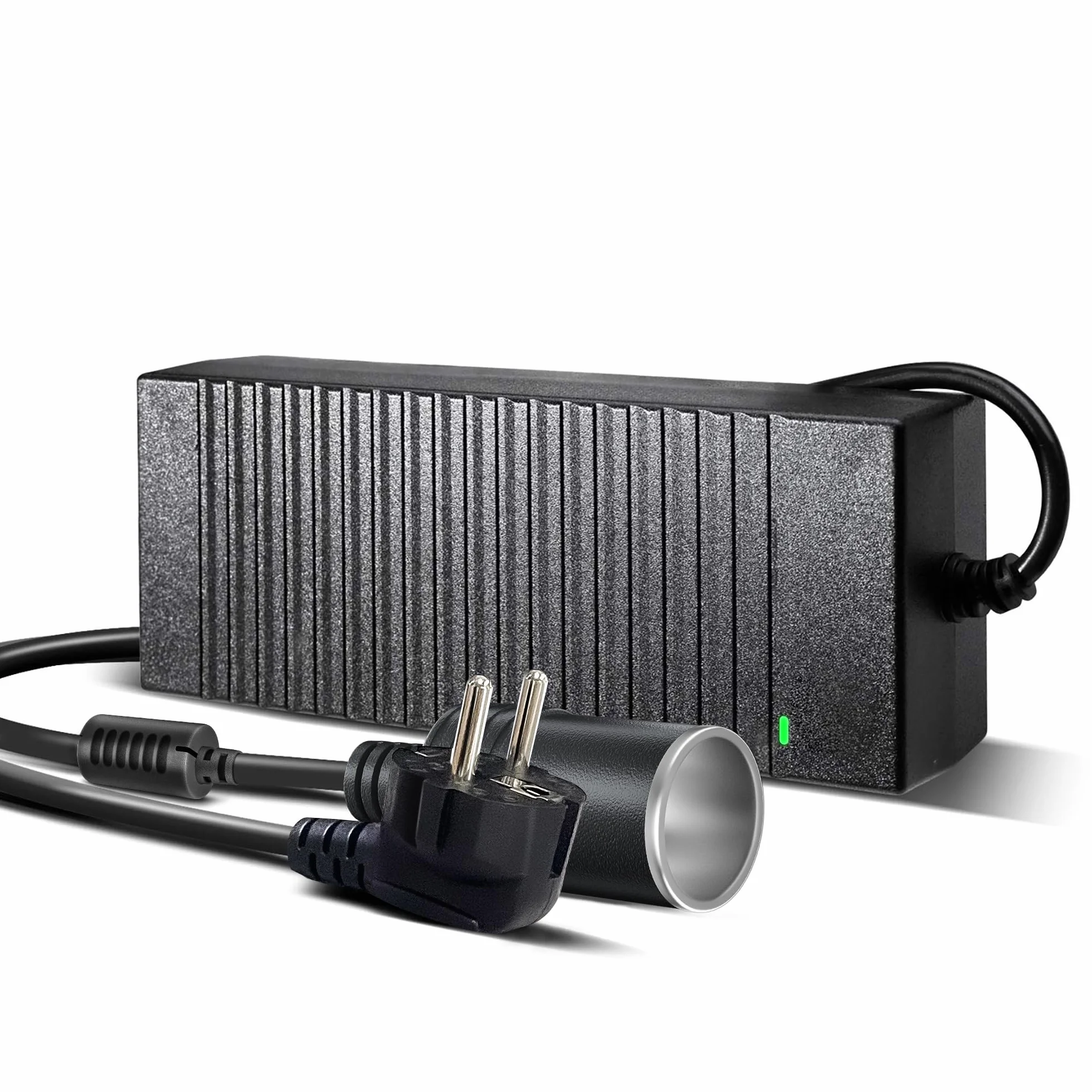 Adapter sieciowy do samochodu 180 W/15 A, przetwornica napięcia 2,65 m, 230 V na 12 V, 220 V, adapter z gniazdem zapalniczki do lodówki, odkurzacza samochodowego, lodówki samochodowej,