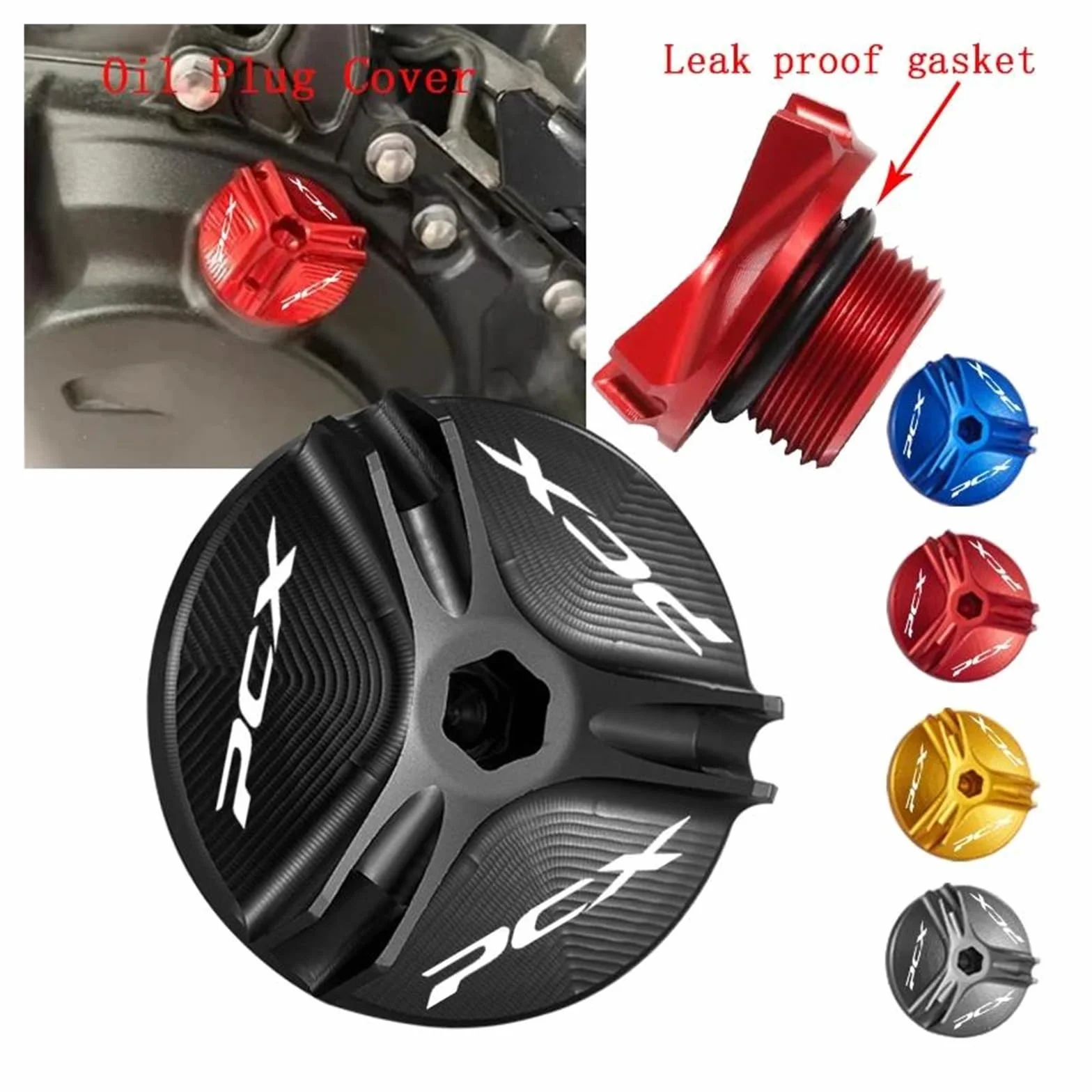 Dla Honda PCX 125 150 160 PCX25 PCX50 PCX160 2015-2026 Pokrywa Wlewu Oleju Silnikowego(Gold)