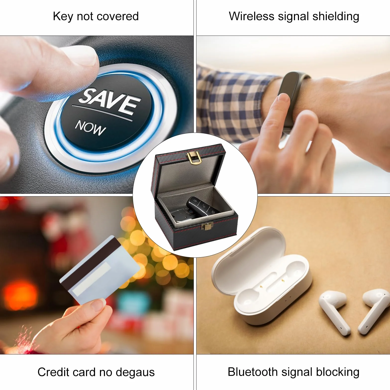 TNSLAND Keyless Go etui ochronne na kluczyki samochodowe blokada sygnału Faraday Box RFID (11,5 x 9 x 6,2 cm)