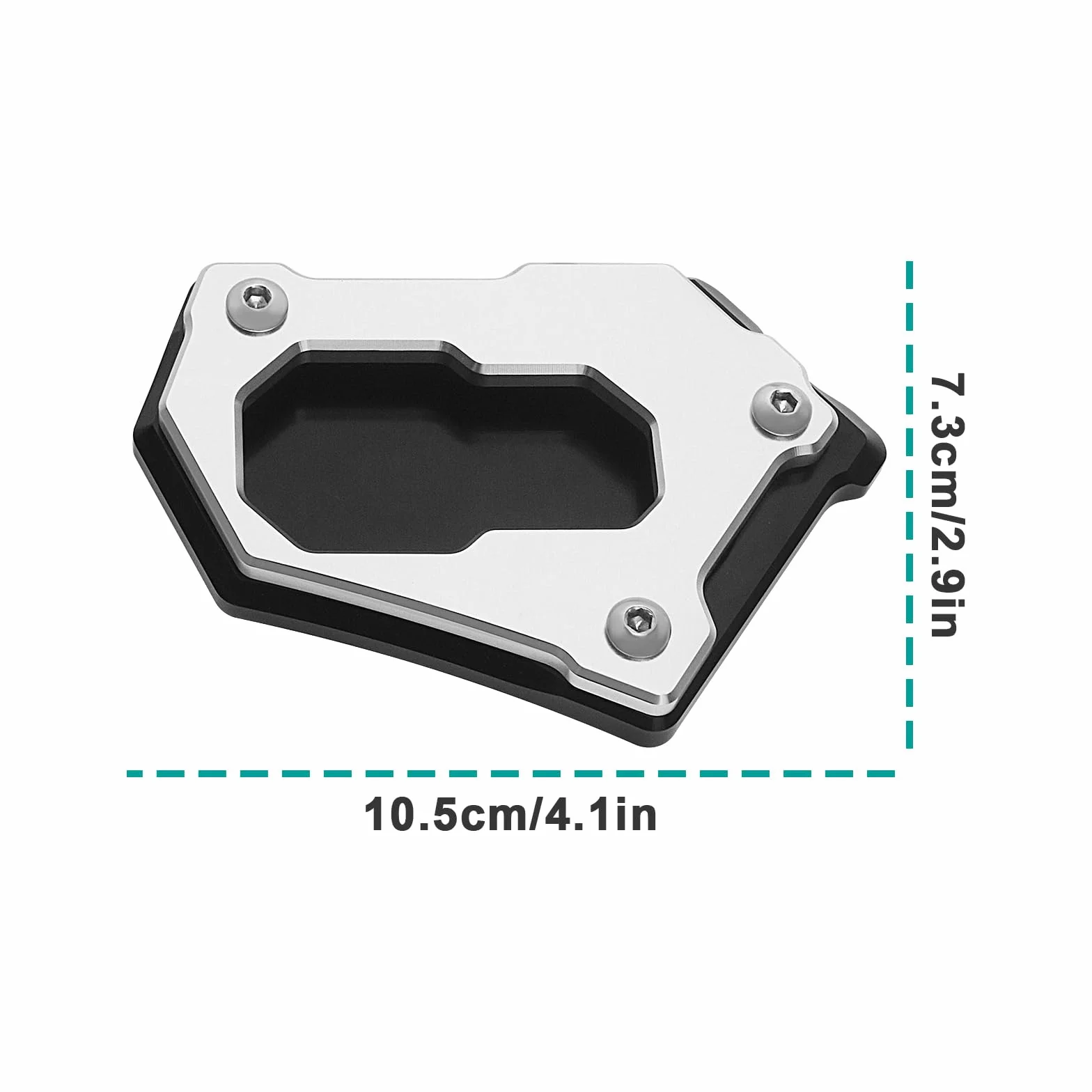 ECSiNG CNC Motocyklowa podpórka boczna p?yta przed?u?aj?ca podpórk? z uchwytem sze?ciok?tnym stop aluminium kompatybilny z BMW R1250GS Rallye HP/ Adventure 2018-2019 czarny i srebrny