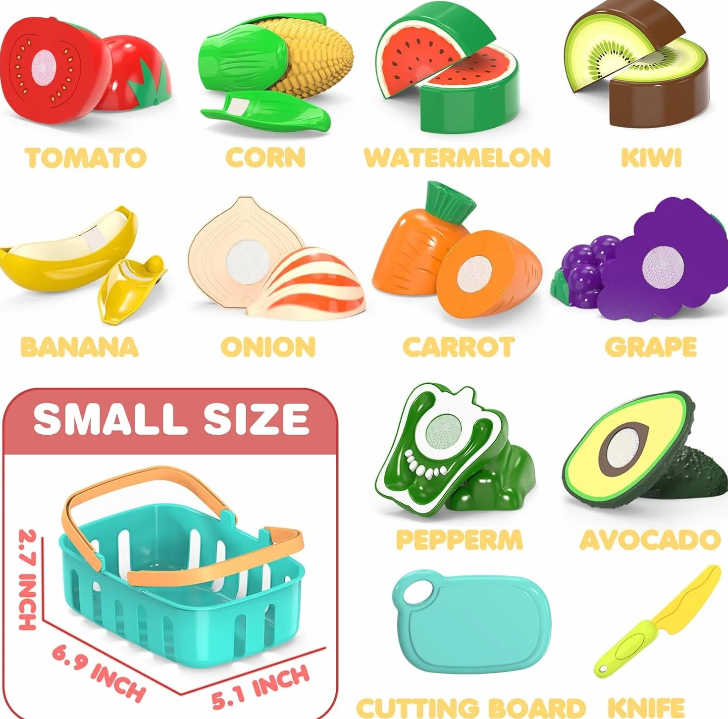 Cutting Play Food Toys for Kids, Pretend Play Kitchen Accessories