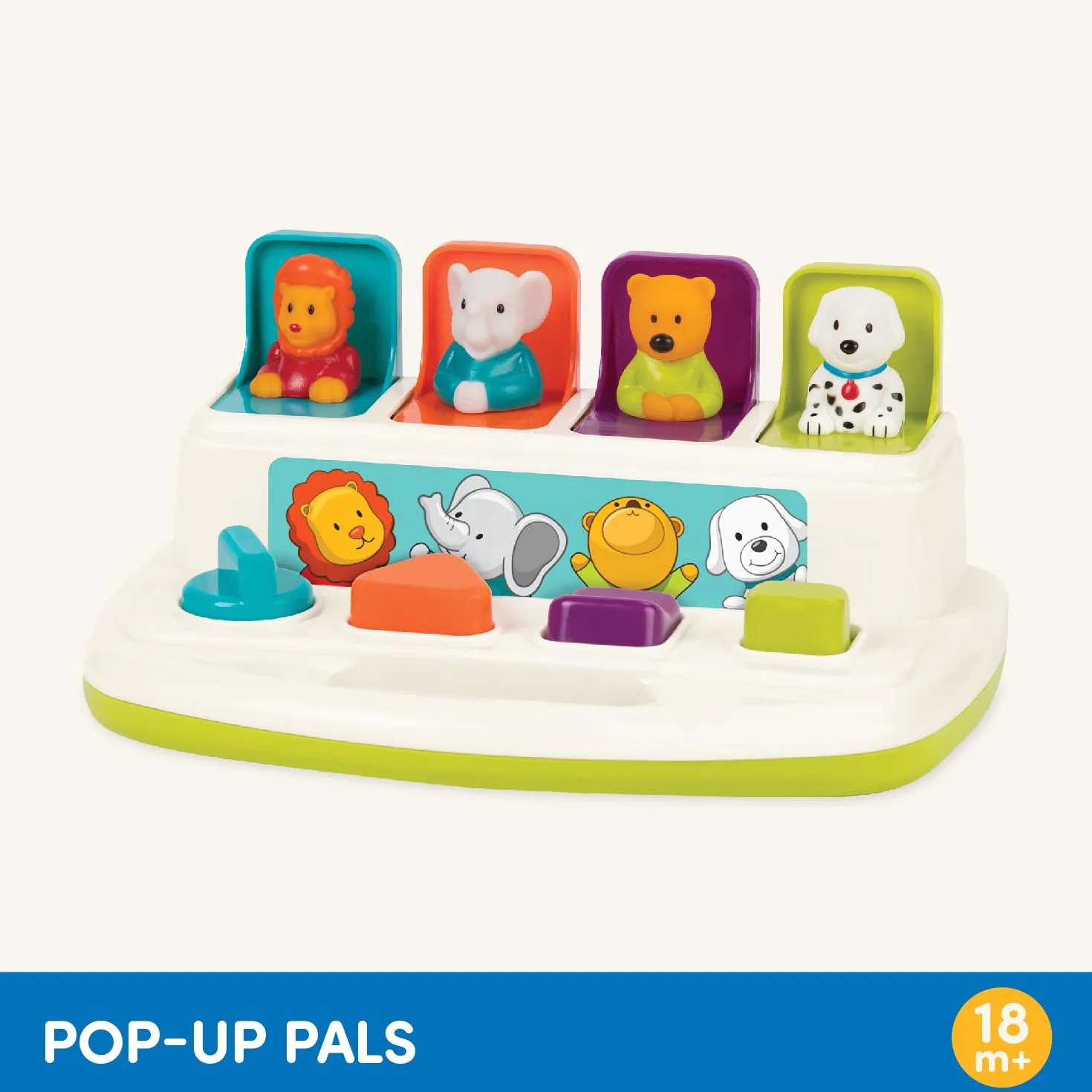 Battat – Pop Up Pals – sortowanie kolorów, zabawka Push and Pop Up dla dzieci od 18 miesięcy + BT2613Z