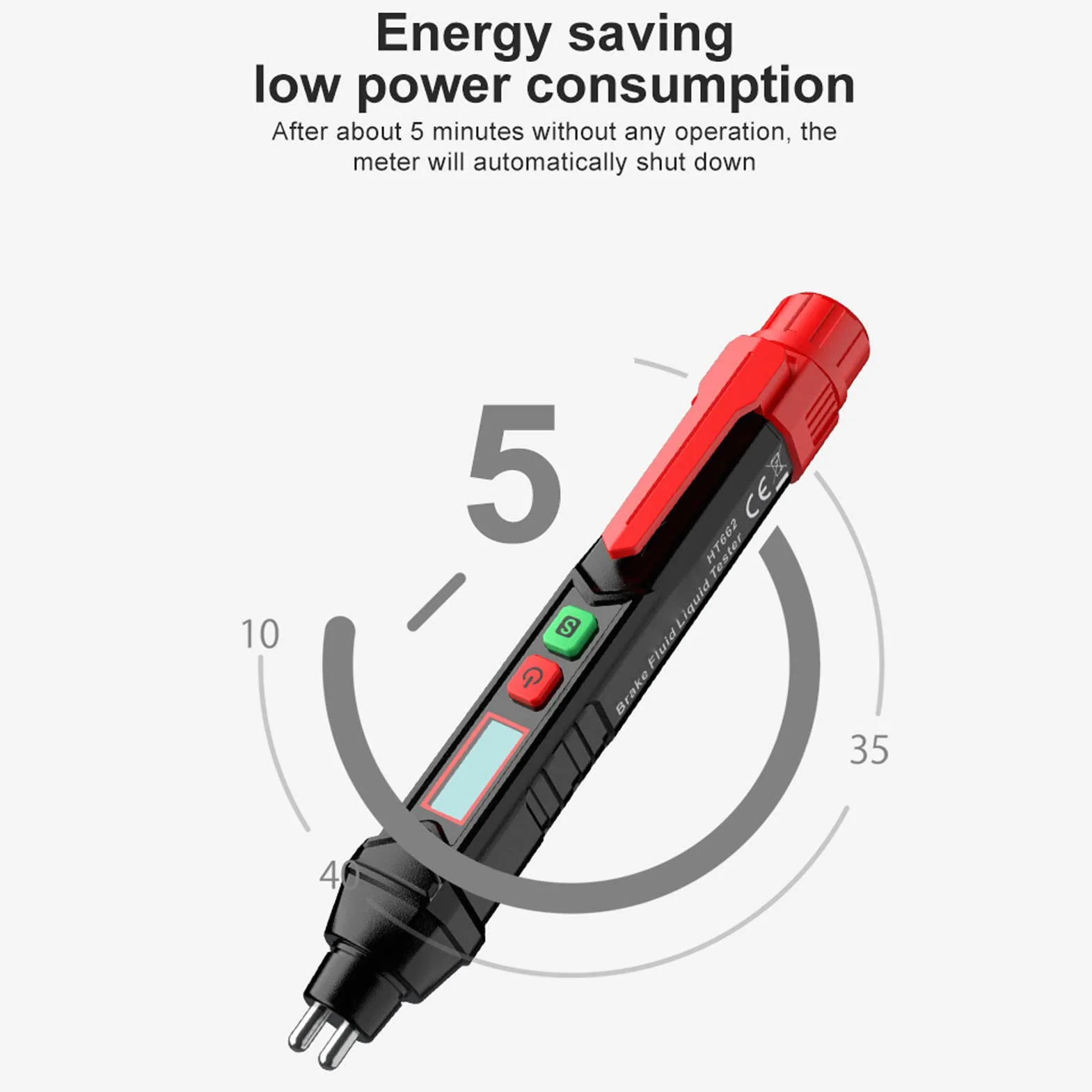 HT662 Tester Cieczy w Płynie Hamulcowym Pen Detektor Wilgoci Oleju Zakres Wykrywania ABS 0% do 4% Narzędzie Diagnostyczne do Pojazdów Samochodowych ≤95%