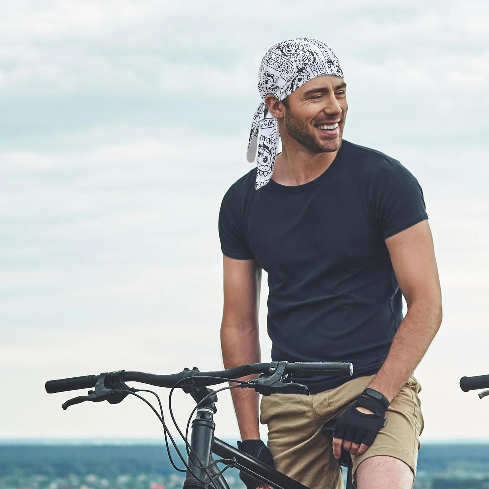 Piracki kapelusz - motocykl piracki kapelusz | oddychająca jazda motocyklem piracki ochrona przed promieniowaniem UV szybkoschnąca elastyczna tkanina kapitan nakrycia głowy akcesoria rowerowe