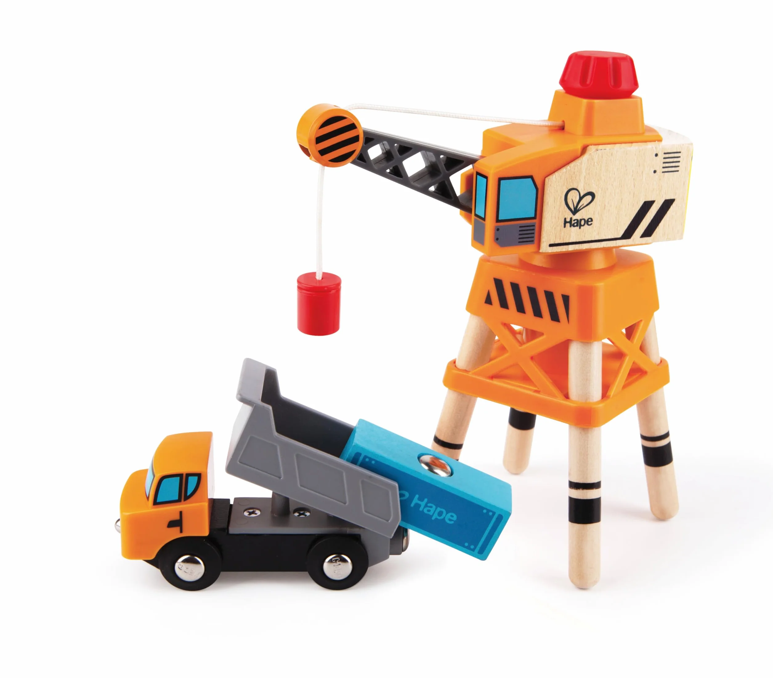 Hape E3715 Large Boom Crane - Wooden Train Track Accessories