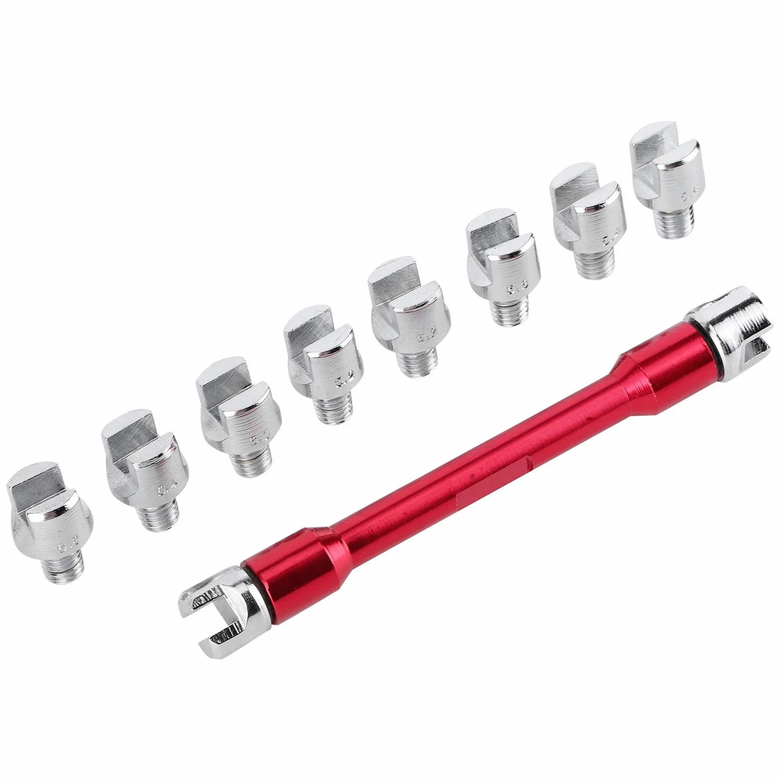 Klucz do szprych motocyklowych CNC 5,0-6,8 93 mm Zestaw czerwony