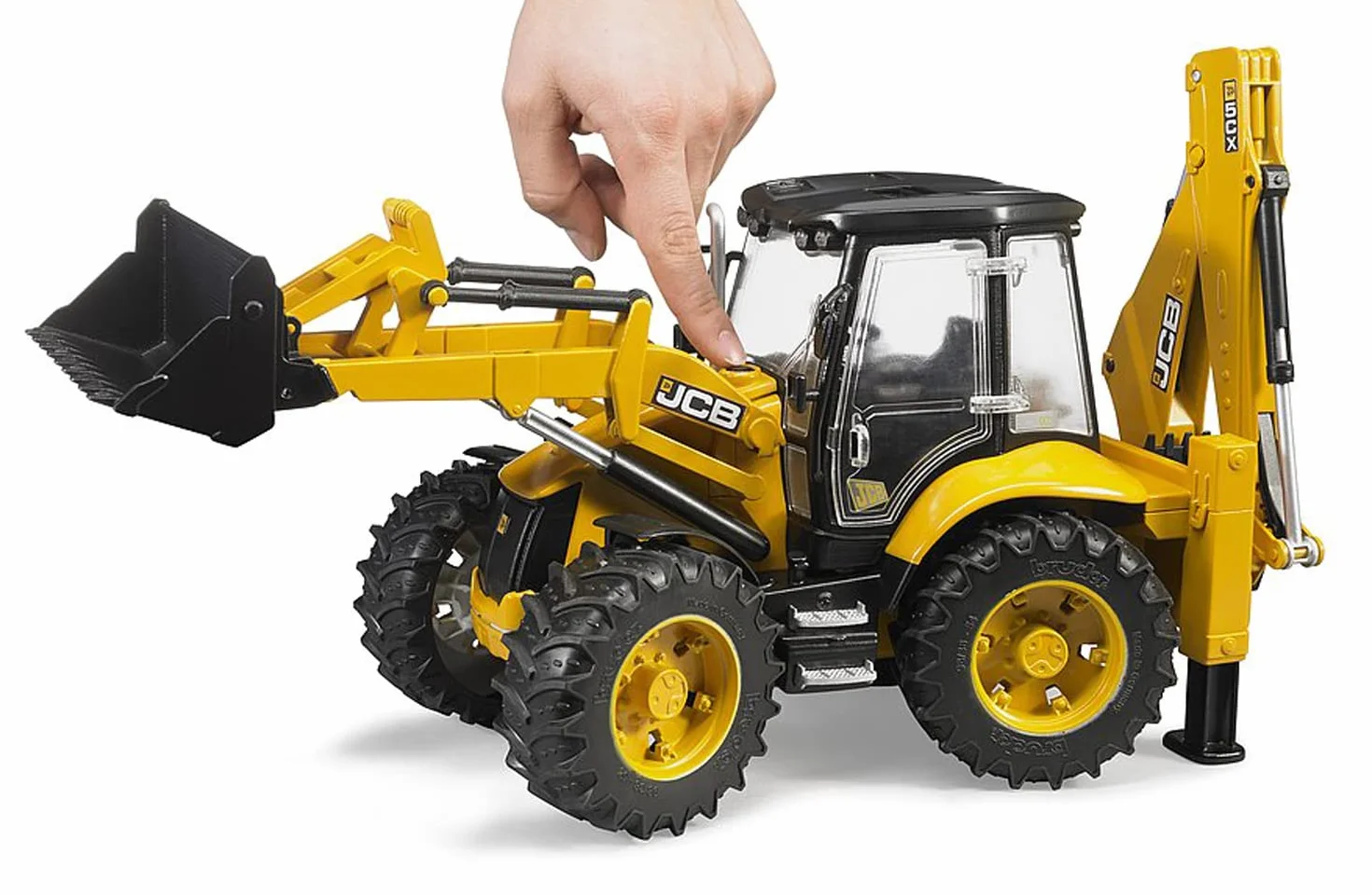 bruder 02454 - Koparka JCB 5CX eco - 1:16 Pojazd budowlany, Plac budowy, Łyżka, Koparka, Robotnik, bworld, Maszyna budowlana, Zabawka