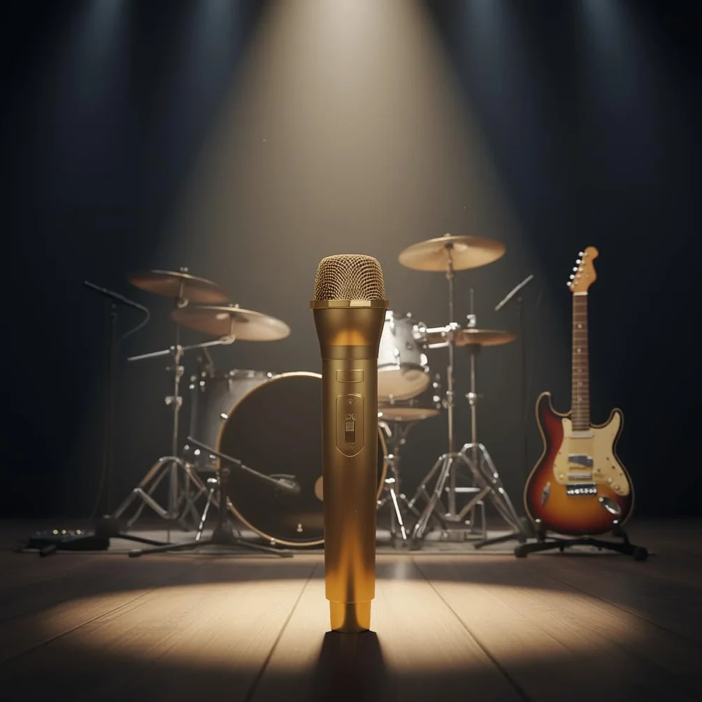 Mikrofon Zabawkowy, Realistyczny Rekwizyt Plastikowy Scenarny Mikrofon na Karaoke lub Upominkowy Rekwizyt