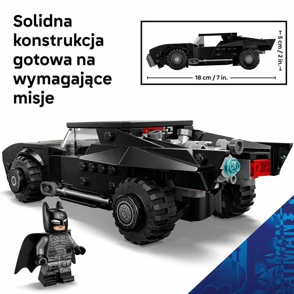 LEGO DC Batman: Batmobil z filmu Batman, samochód superbohatera i minifigurka, pomysł na prezent dla chłopców i dziewczynek w wieku od 9 lat, kolekcjonerski model na 20-lecie 76332