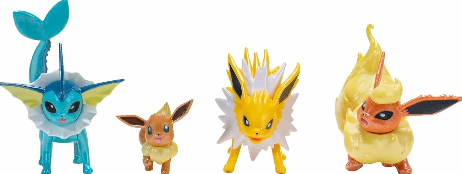 Pokemon Multipack ewolucja Eevee, Jolteon, Vaporeon, Flareon, Figurka