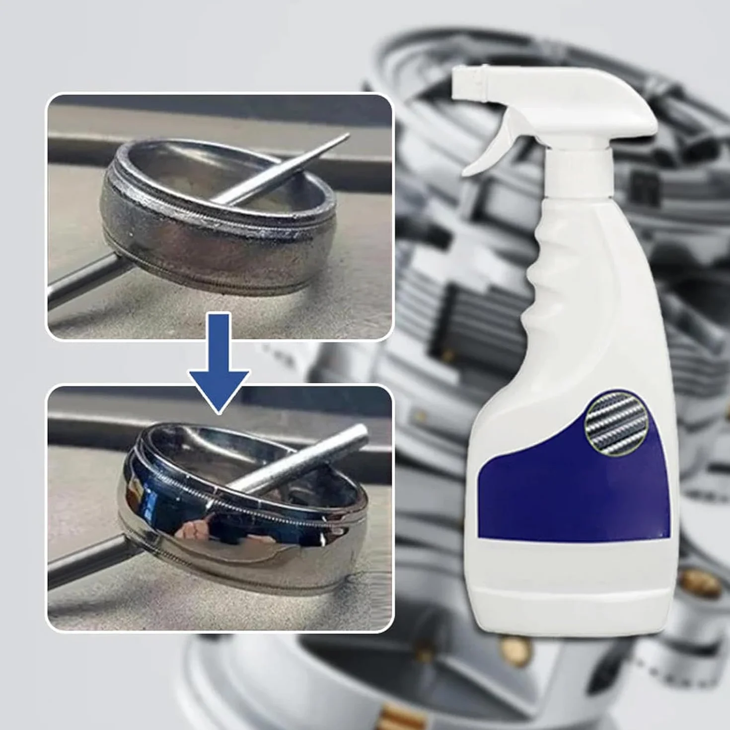 Wytrzymały metalowy odrdzewiacz Acssart, środek do usuwania rdzy do metalu, uniwersalny spray (2 szt.)