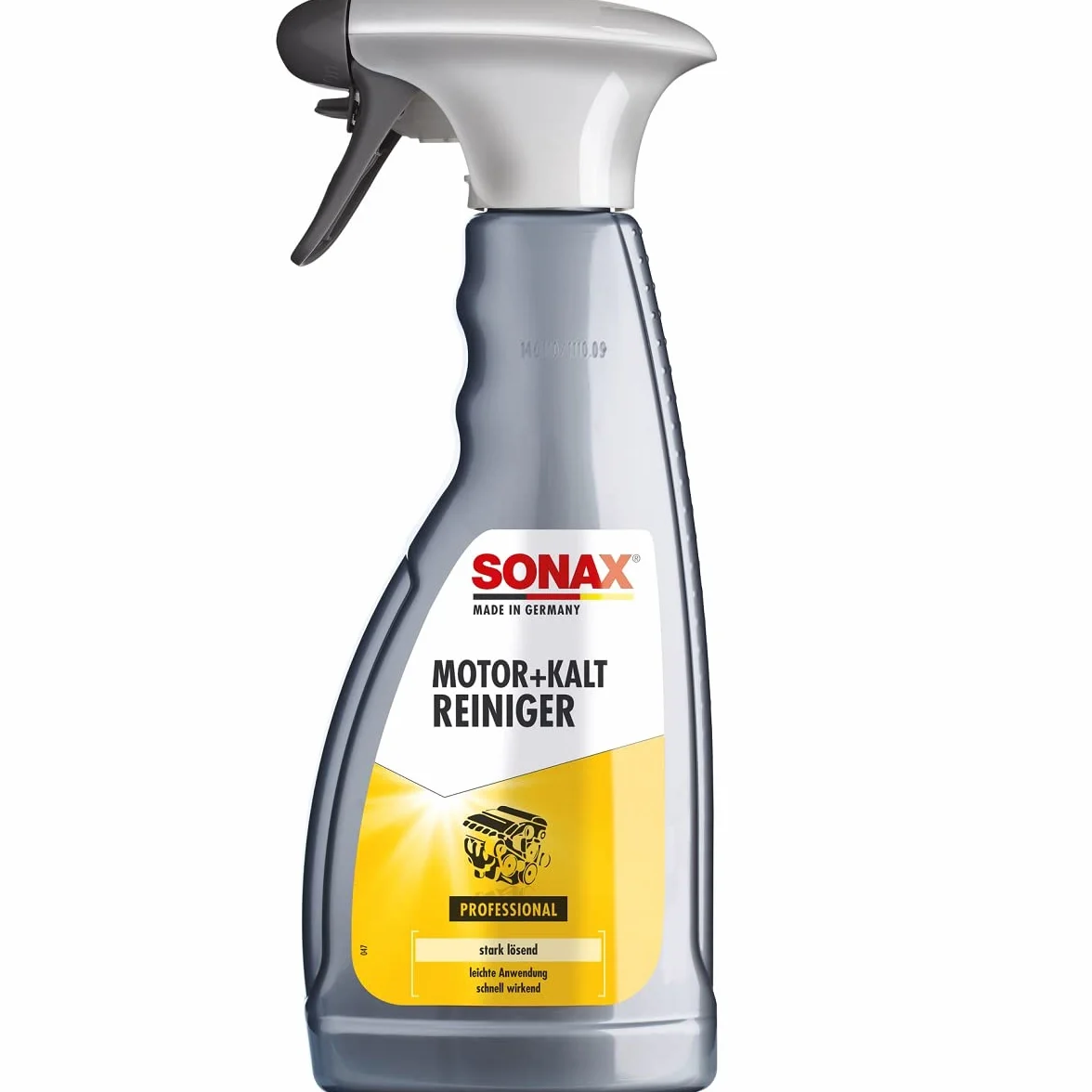 SONAX Środek do czyszczenia na zimno silnika (500 ml) - Produkt charakteryzuje się doskonałym zachowaniem pełzania, aby również dotrzeć do trudno dostępnych miejsc. | Nr artykułu 05432000-544, szary