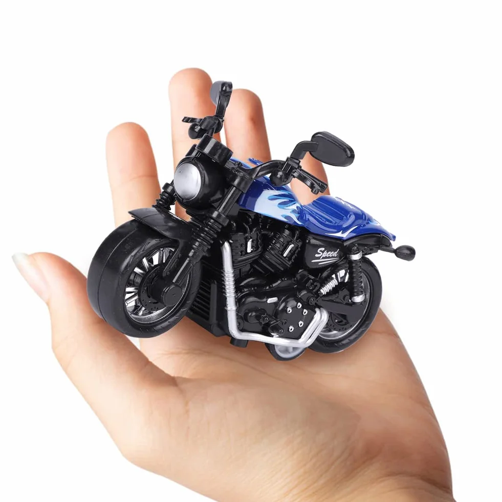 Aluminiowa zabawka motocyklowa Wysoka symulacja Model motocykla Pojazd typu pull-back Zabawka dla dzieci Zestaw upominkowy z zabawkami intelektualnymi (niebieski)