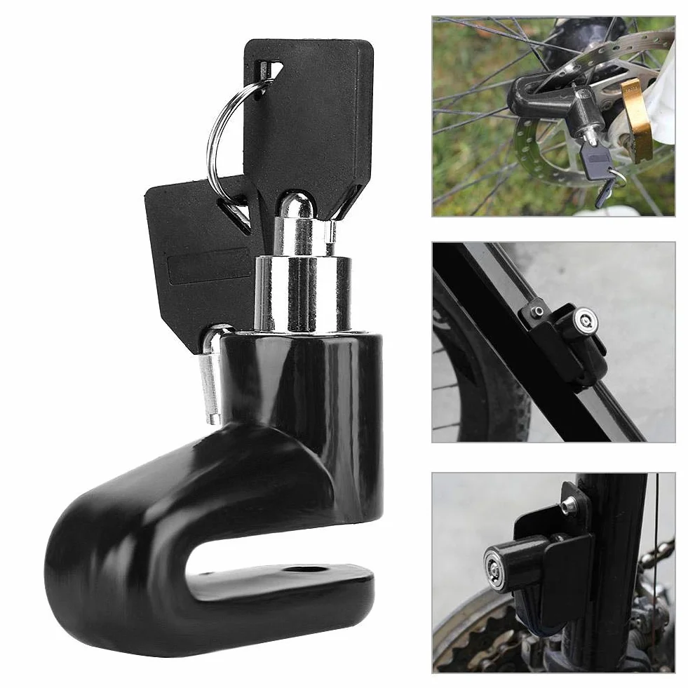 Zabezpieczająca blokada hamulca tarczowego, skuter motocykl motocykl urządzenie antykradzieżowe Heavy Duty rowerowy hamulec tarczowy blokada tarczy hamulcowej (czarny)