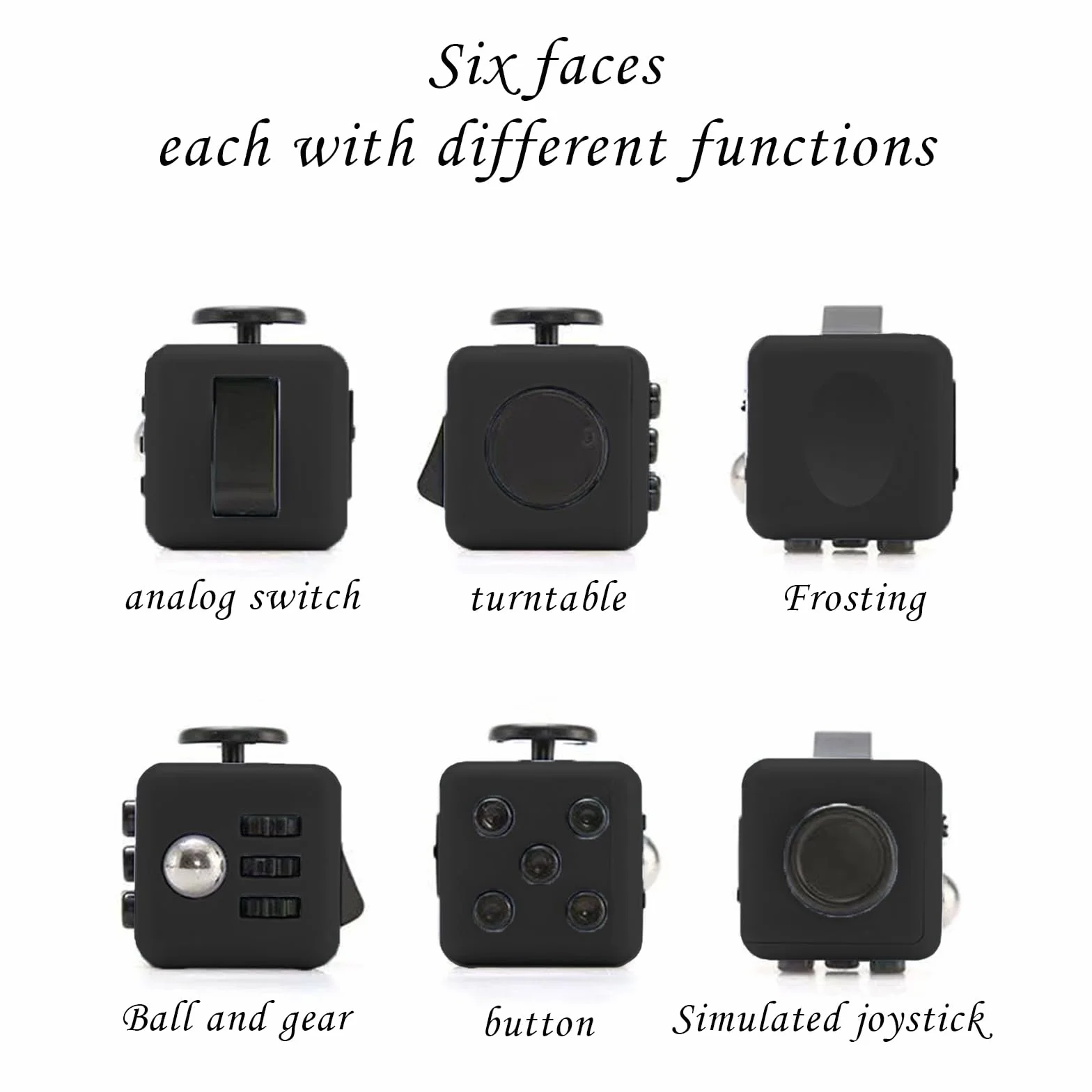 Fidget Cube zestaw 3 zabawek antystresowych, redukujące stres w przypadku nerwowości, obrotowa kula orbitowa do interaktywnych zabawek, kontroler, ADD, ADHD, autyzm, dla dzieci z autyzmem ADD, ADHD,