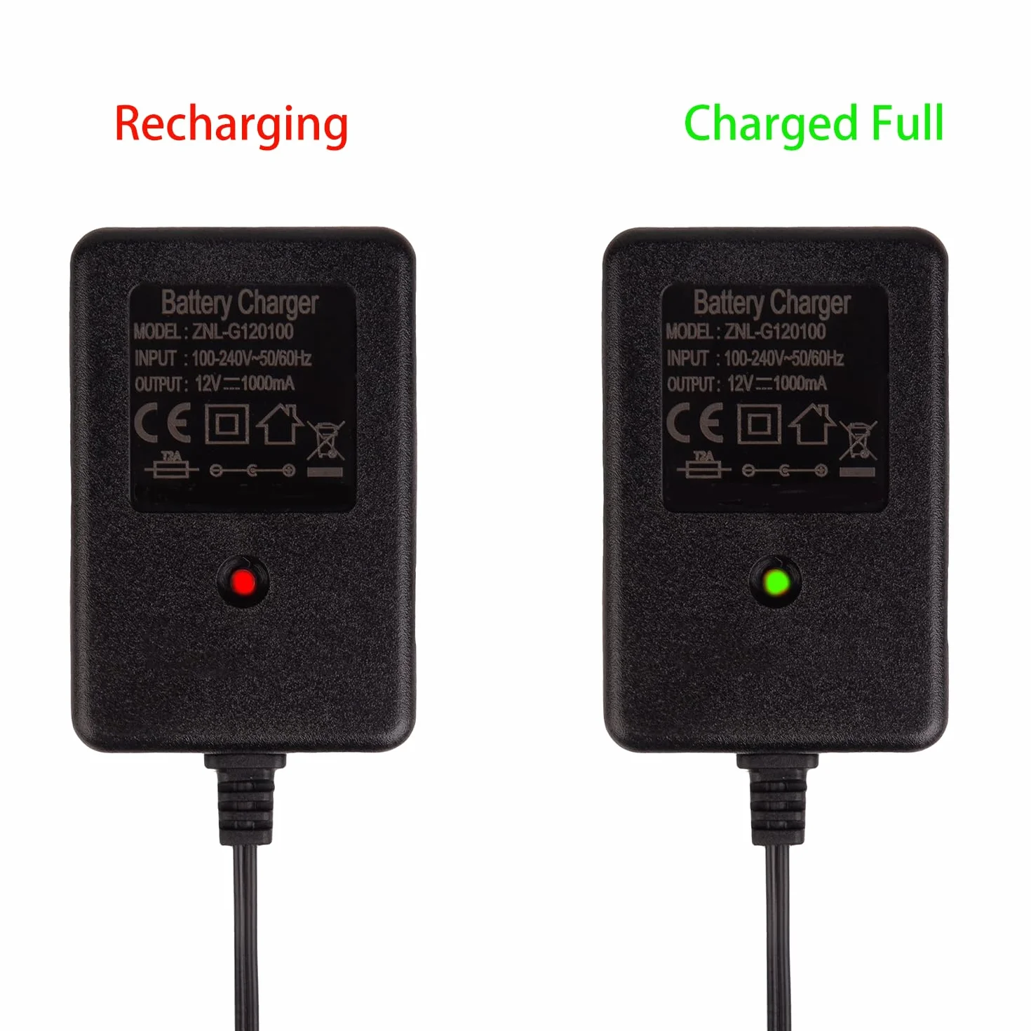 Ładowarka 12 V do samochodów elektrycznych dla dzieci, 12 V 1 A, ładowarka do jazdy elektrycznej, zabawek, motocykli, SUV, ATV, wiele