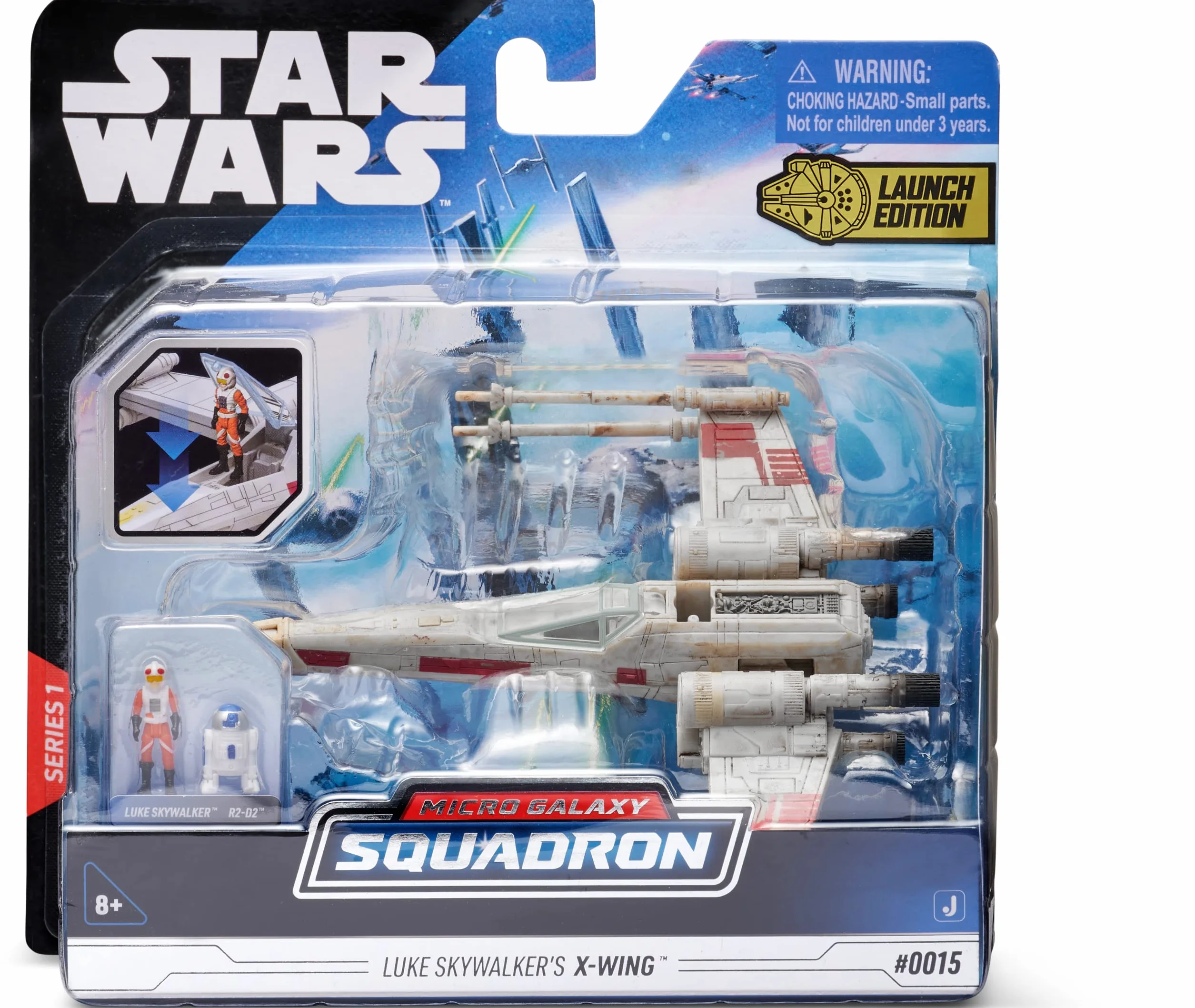 Star Wars SWJ0015 - X-Wing, Luke Skywalker & R2-D2, oficjalny pojazd 12,5 cm z figurkami