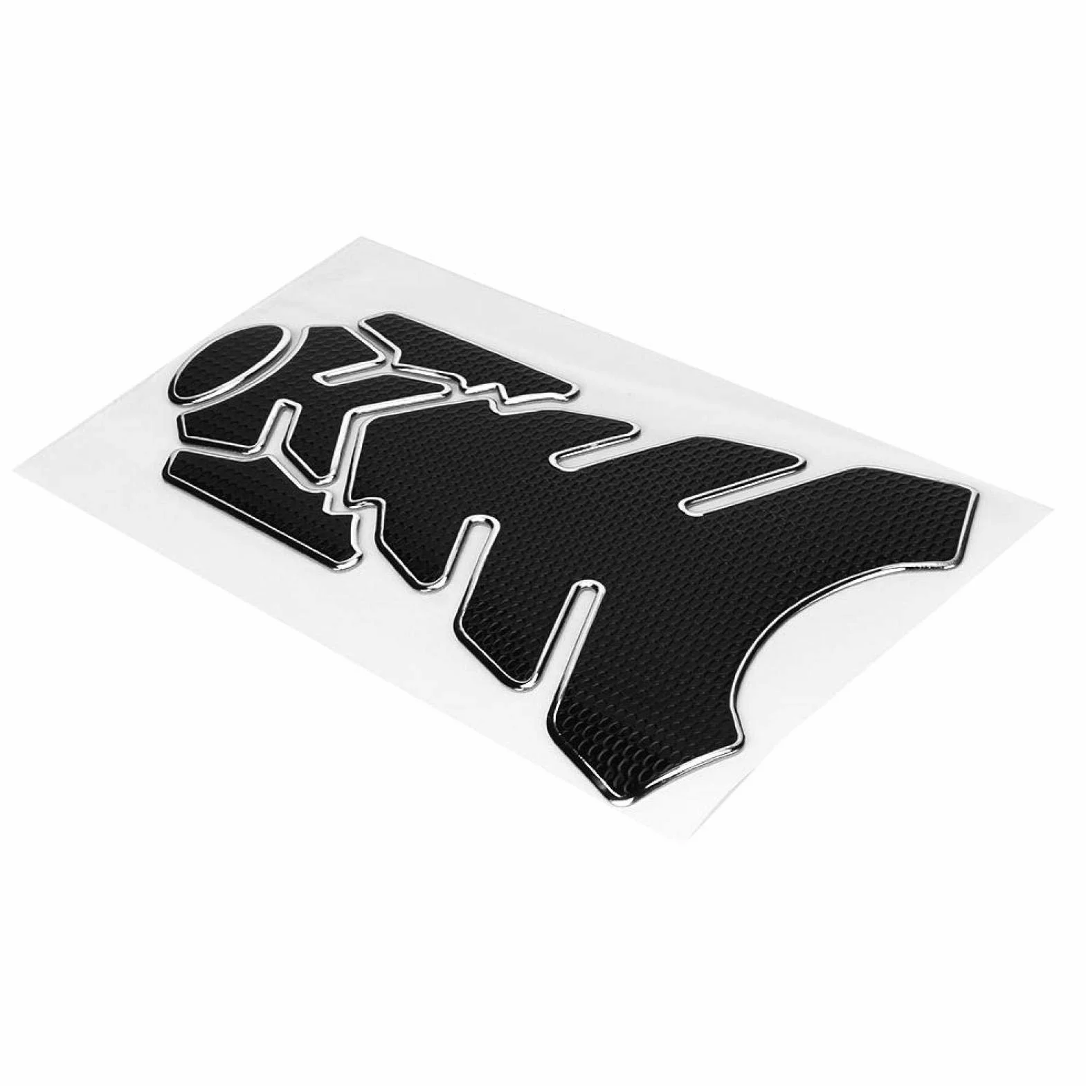 Ochrona zbiornika paliwa motocykla 3D Naklejka ochronna czarna srebrna krawędź