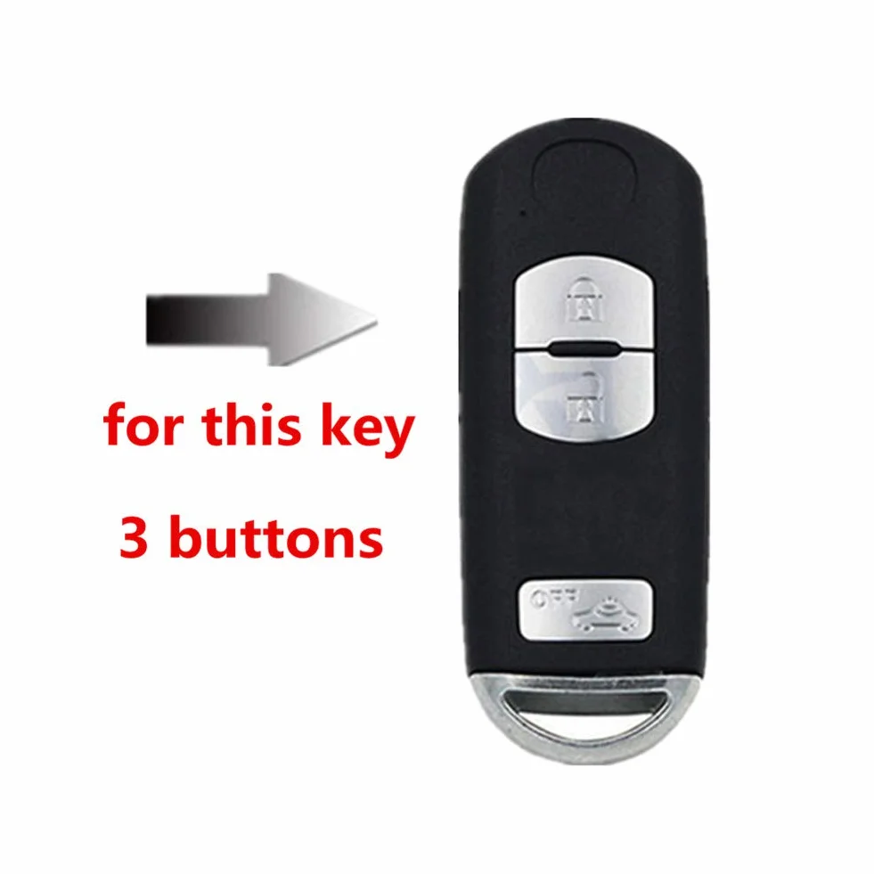Skórzane etui na kluczyki samochodowe brelok do Mazda 2 3 5 6 CX-3 CX5 CX-5 M2 M3 M5 M6 3 przyciski Fob Keyless (czerwona linia)