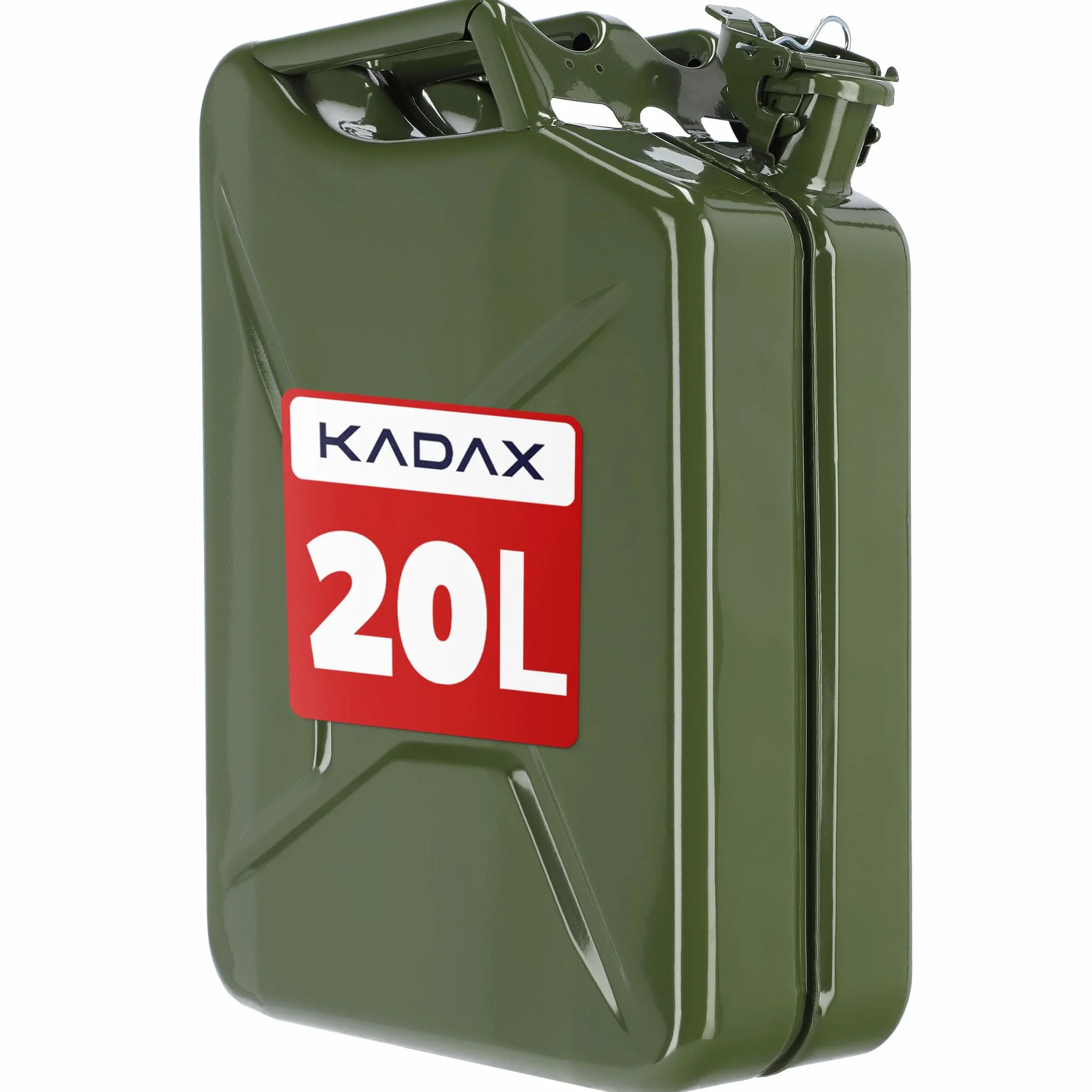 KADAX Kanister na paliwo 20 l, stal 0,8 mm, potrójny uchwyt, zielony