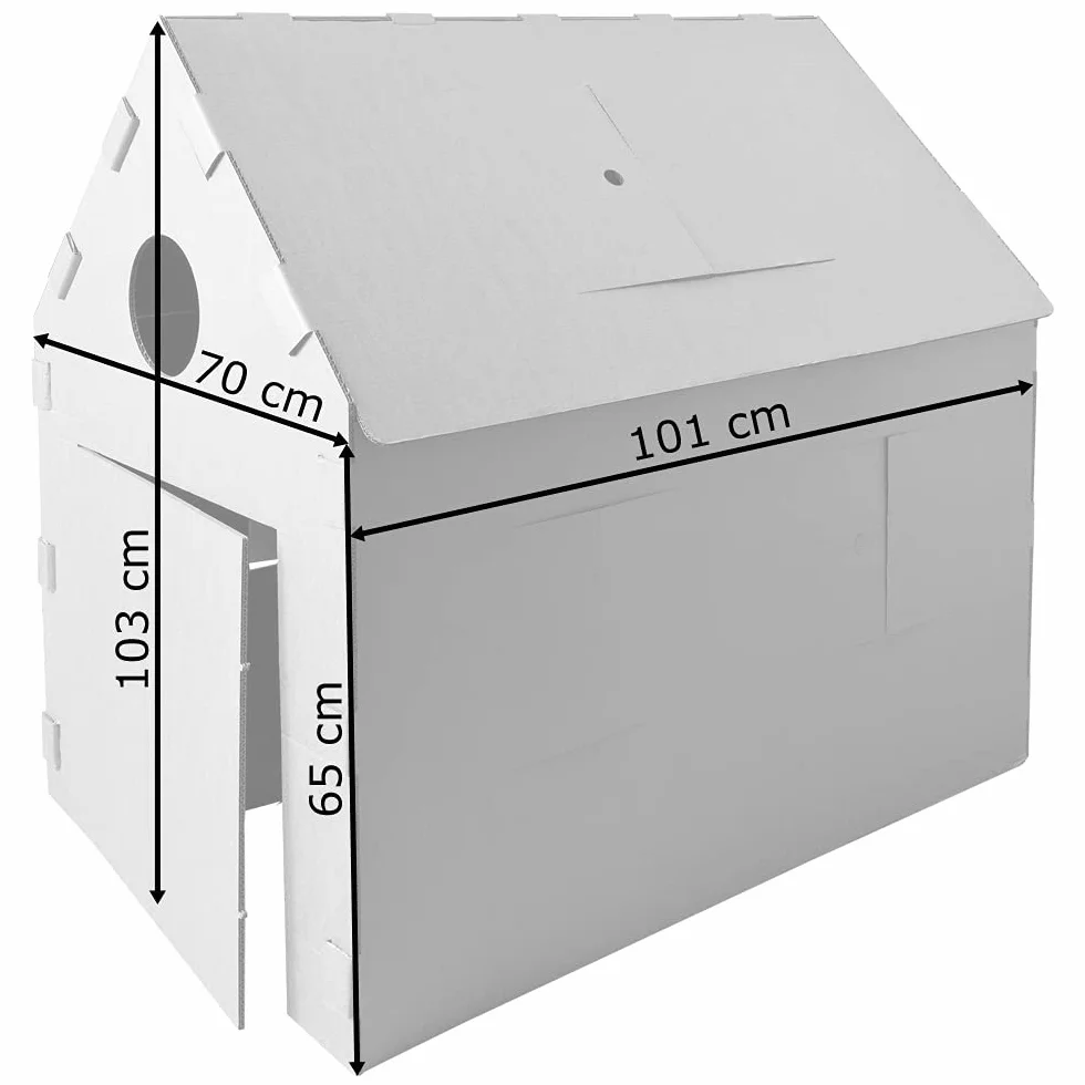 Domek do zabawy dla dzieci, karton do majsterkowania, do domu, kartonu, kartonu, domku do majsterkowania, domku papierowego, domku dla dzieci, do malowania wewnątrz i na zewnątrz Kingpower