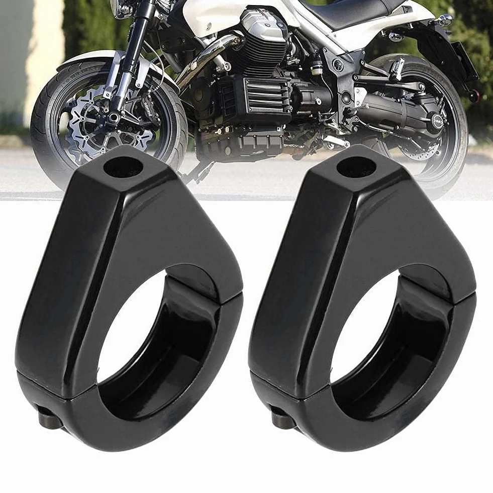 Uchwyt na kierunkowskaz, zmodyfikowany motocykl ze stopu aluminium, uchwyt instalacyjny kierunkowskazu 41 mm zacisk widelca (czarny)