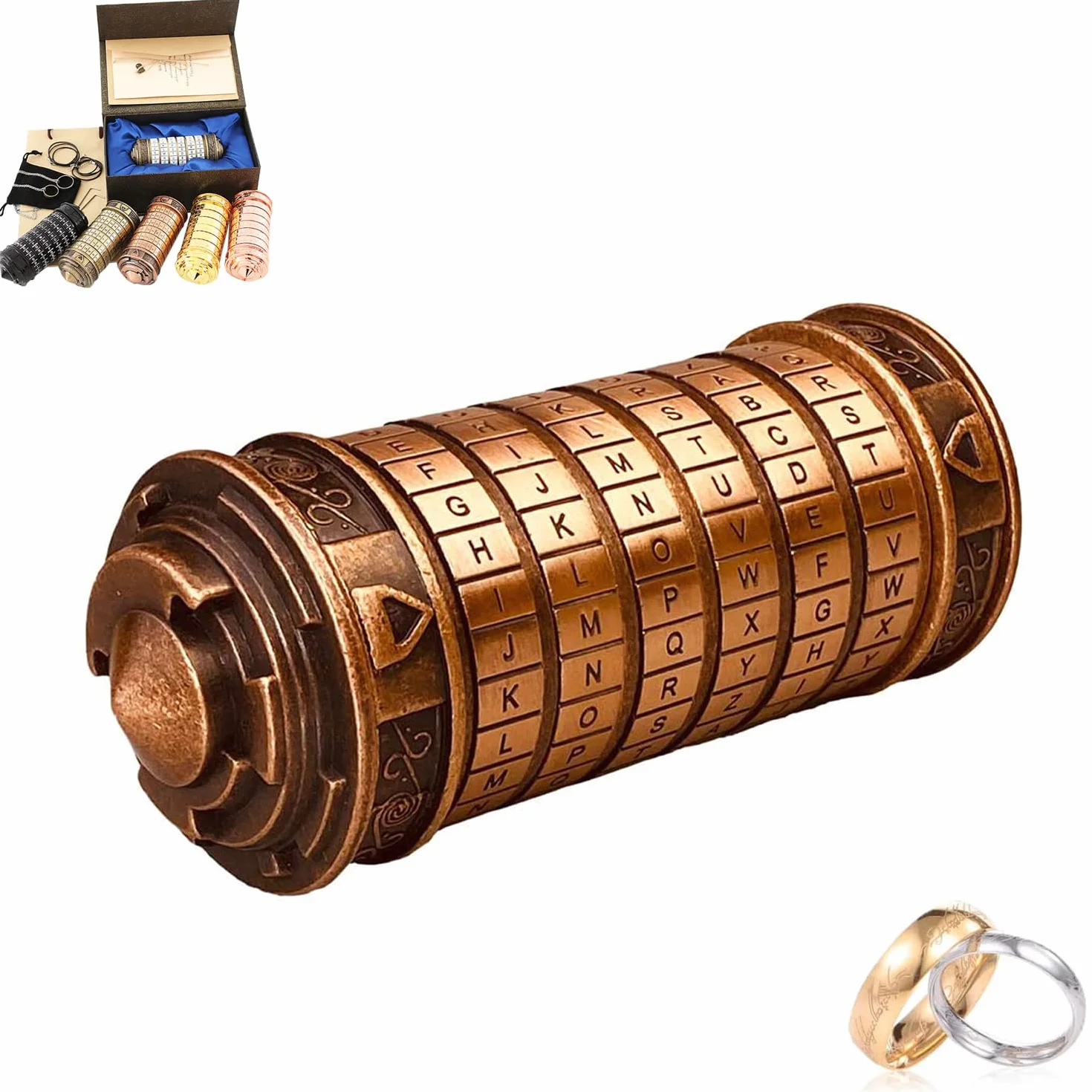 Da Vinci Code Mini Cryptex prezent walentynkowy dla niej, prezent dla mężczyzn i kobiet, Cryptex, list, blokada hasła, mężczyzny, mężczyzn, kobiet, chłopaka, przyjaciółki, mamy mężczyzny (czerwona