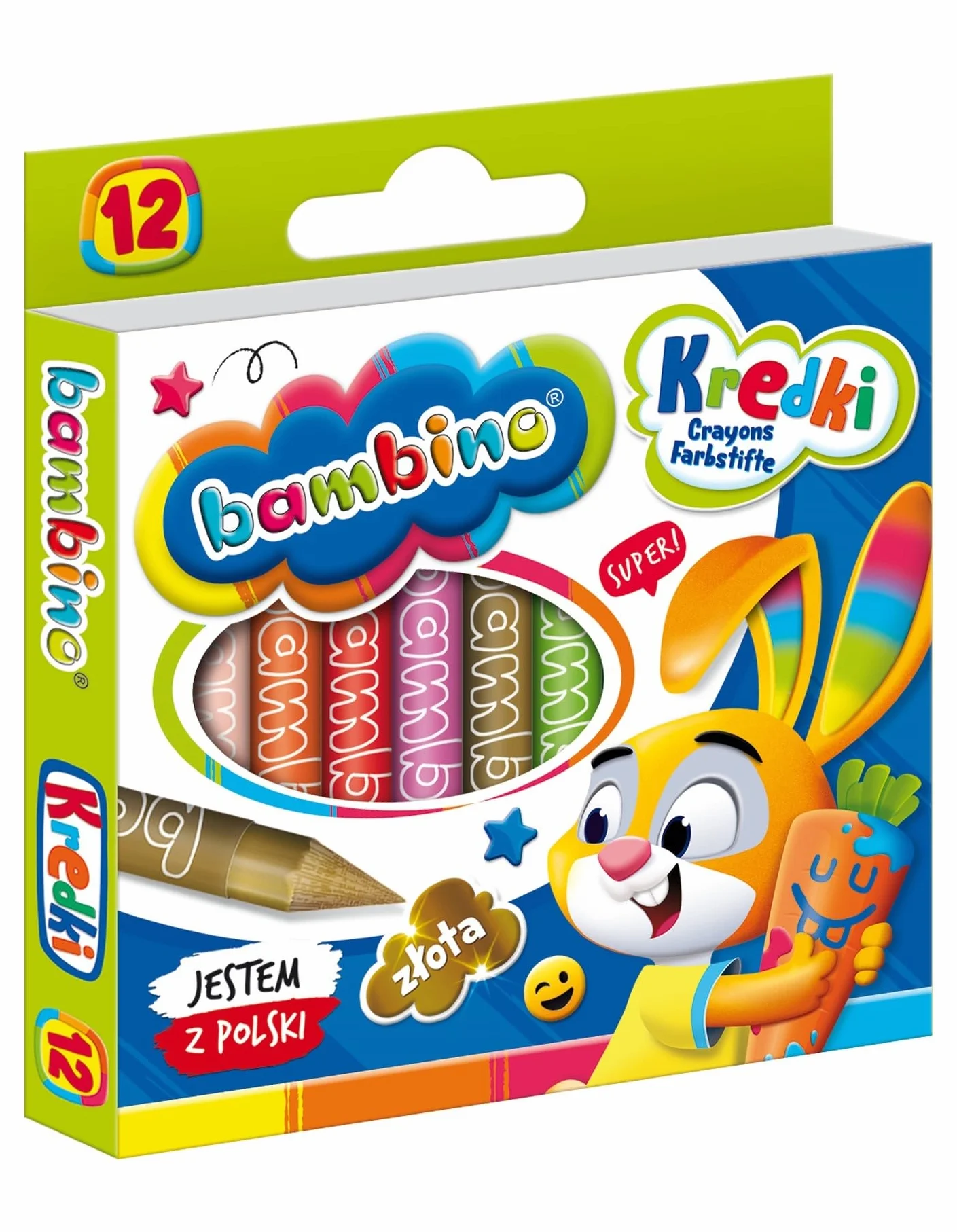 KREDKI 12 KOLORÓW BAMBINO
