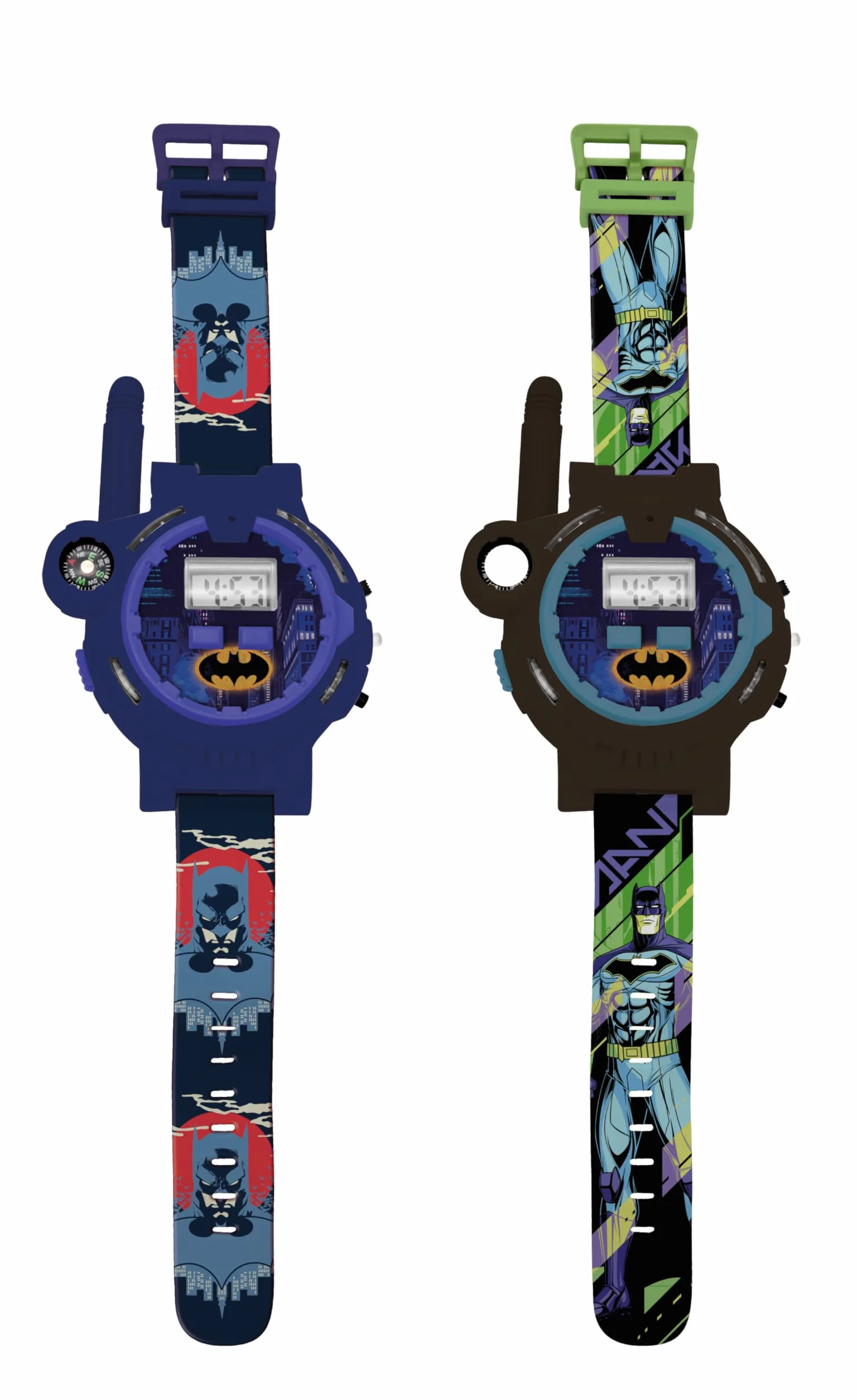 Lexibook, Batman, Zegarki Walkie-Talkie, 2 Sztuki, Zasięg do 200 M, Latarka, Kompas, Akumulator, Czarny, Zielony i Niebieski, Czerwony, DMWTW1BAT