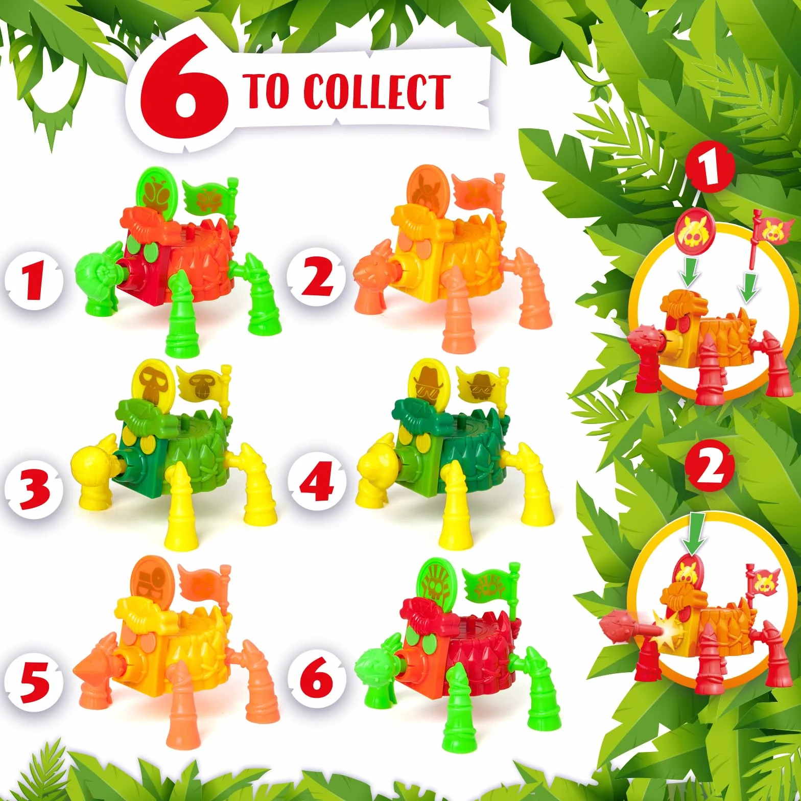 PIRATIX, ADVENTURE WORLD Seria Crazy Jungle, Captain Pack Pharaonix– zawiera 4 figurki Piratix,w tym 1 złotego kapitana,4 akcesoria,1 klatkę,1 armatę,2 ekskluzywne monety,2 flagi. Zestaw 4 z 6