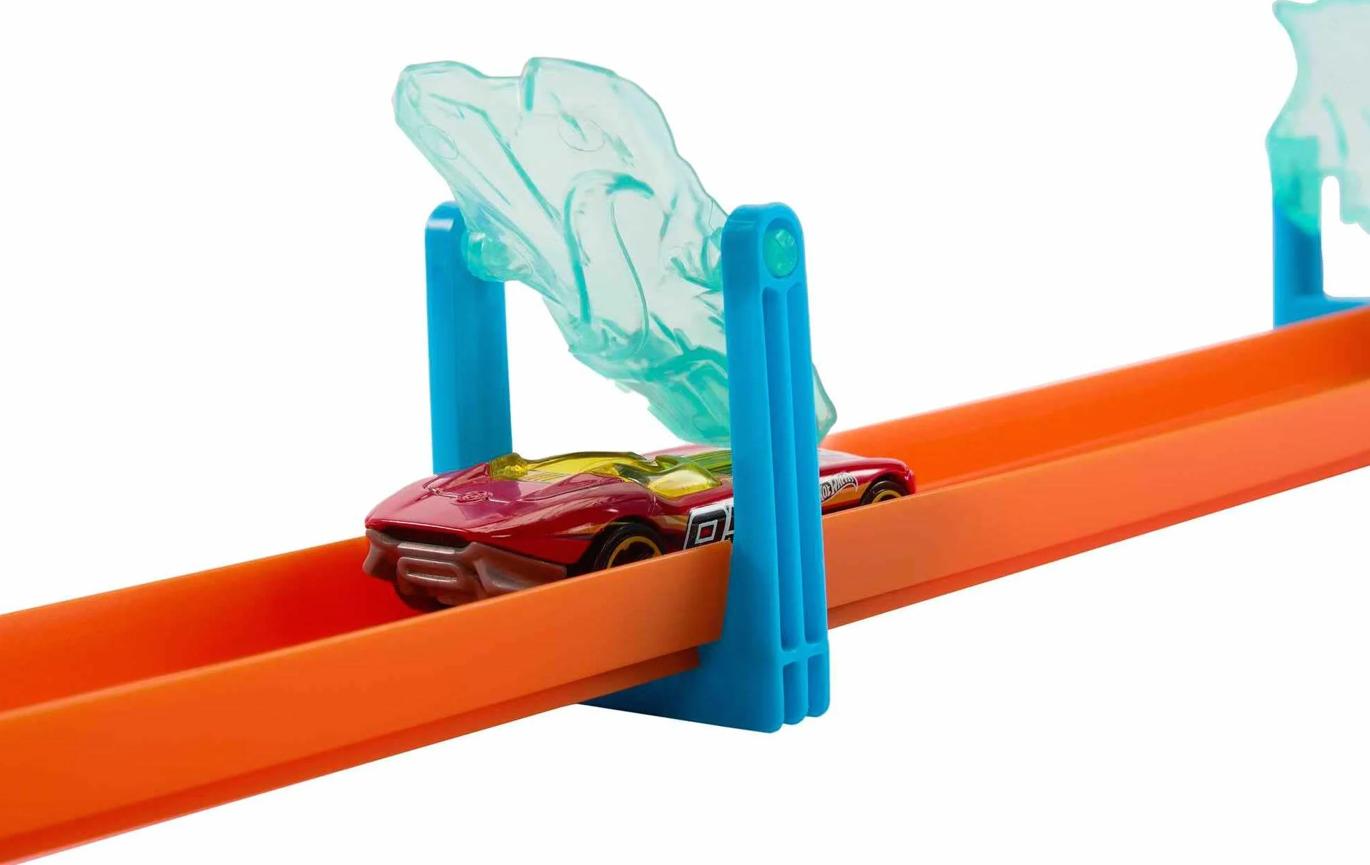Hot Wheels Track Builder Lodowy tor Zestaw z 1 pojazdem Hot Wheels, motywem lodu, 10 elementami toru i w modułowym pudełku. HKX40