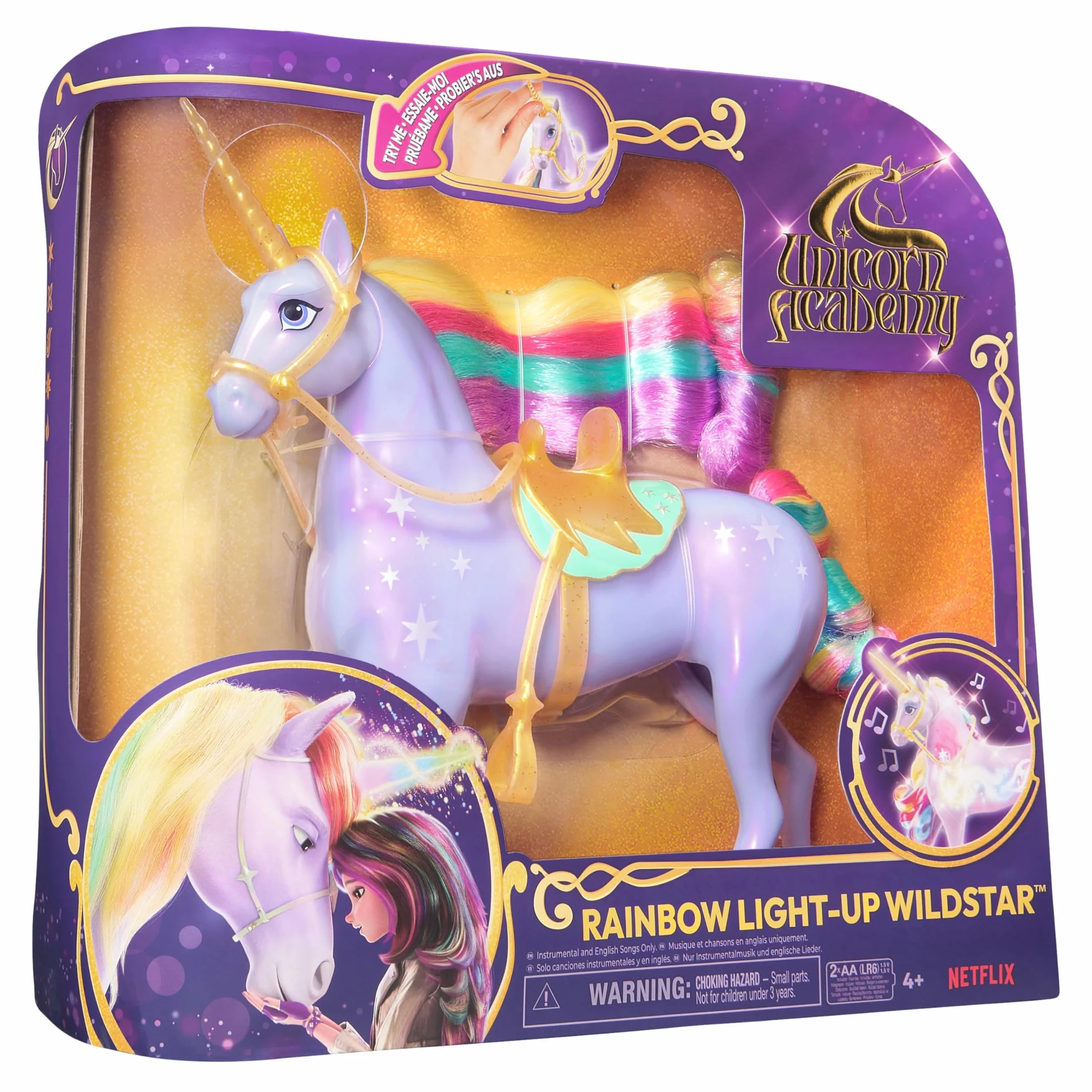 Unicorn Academy 6071157 jednorożec DollFtrRainbwLightUpWildstar, wielokolorowy