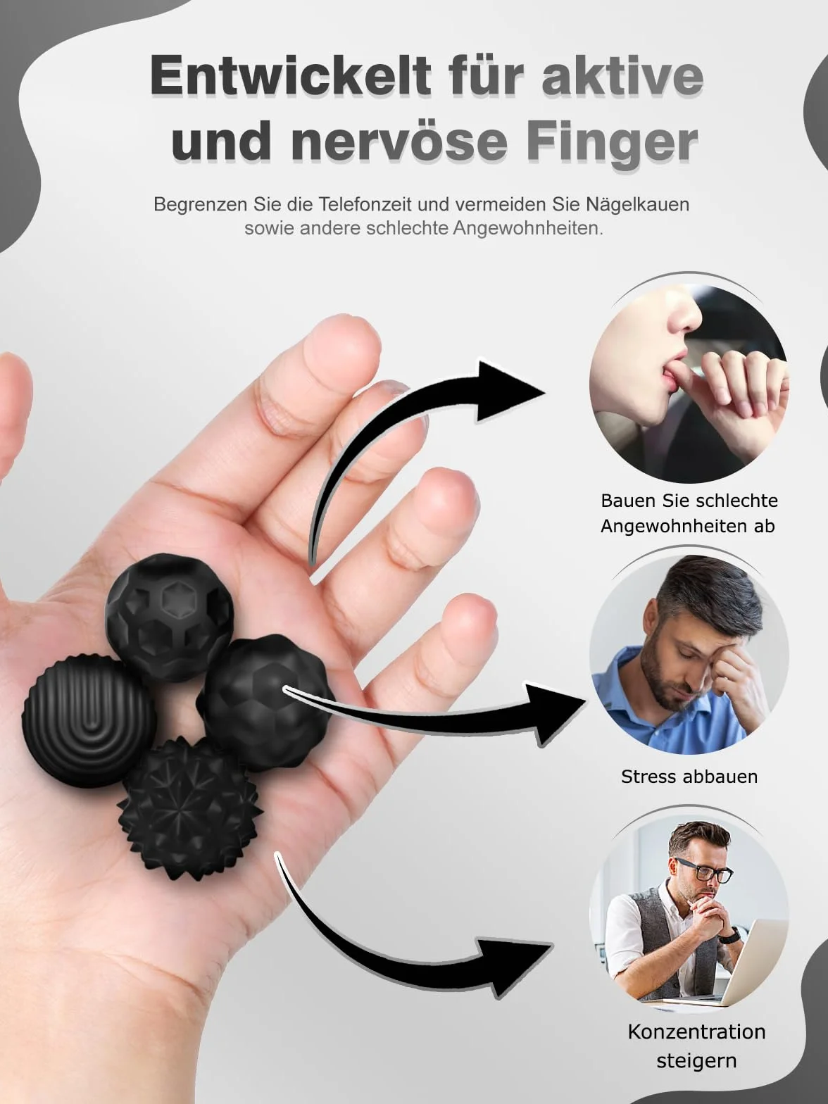 Silikonowe kulki magnetyczne Fidget Toys, 8 sztuk, magnetyczne bombki, zabawki sensoryczne, przenośna, antystresowa, zabawka sensoryczna dla dzieci i dorosłych (czarne)