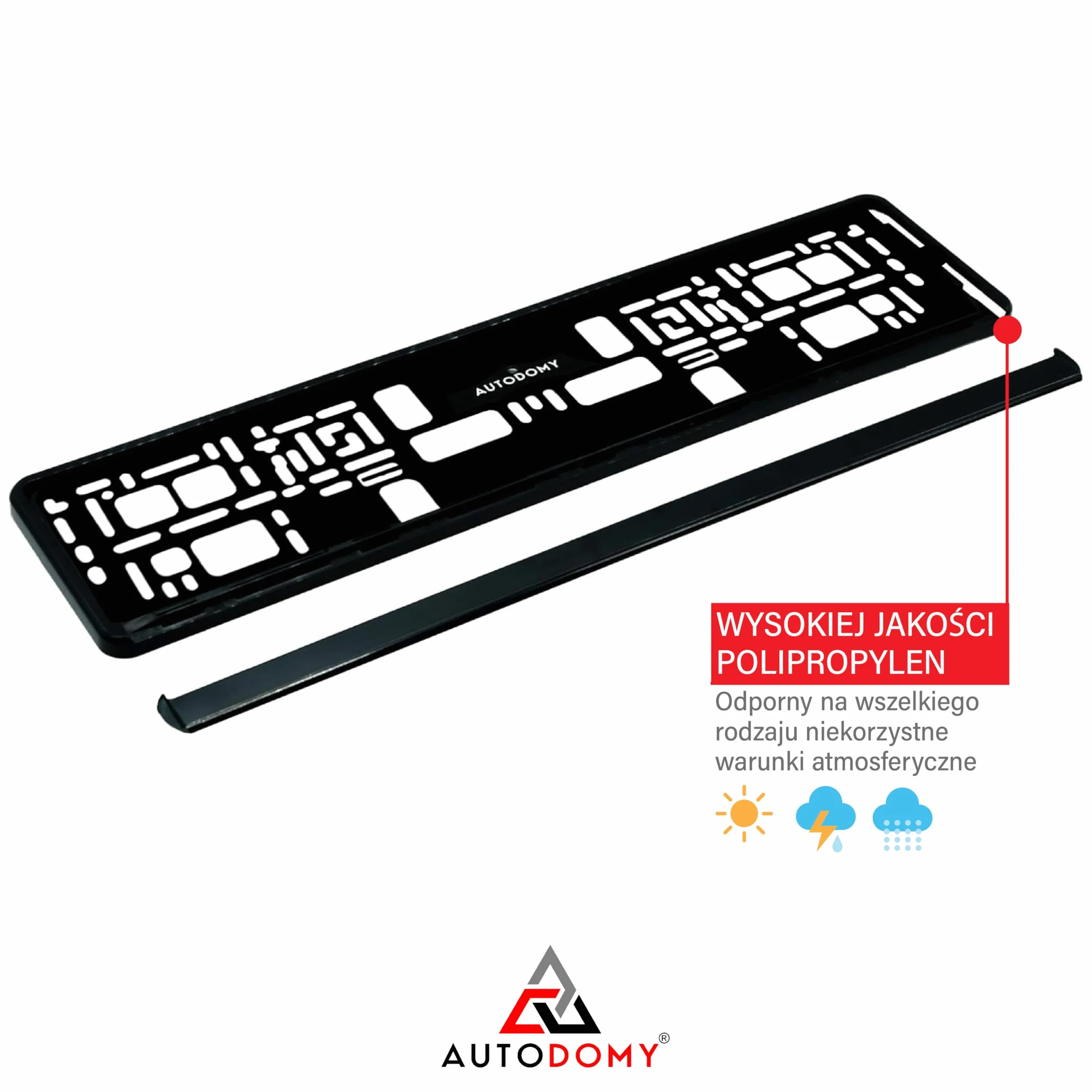 Autodomy Zestaw 2 Ramki na Tablicę Rejestracyjną 520x110 mm Homologowany Uchwyt