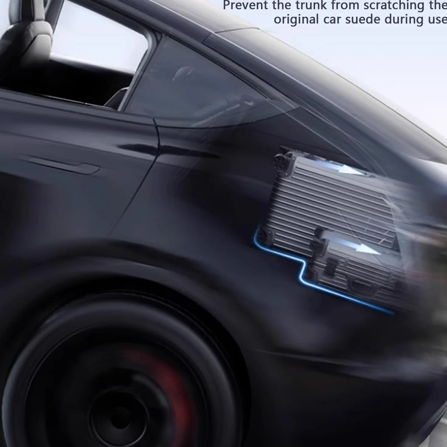 TOPABYTE Mata do tylnej klapy bagażnika do Tesla Model Y Juniper 2025, czarna skórzana podkładka ochronna na bagażnik, mata ochronna na każdą pogodę, wkładki do drzwi wewnętrznych, akcesoria