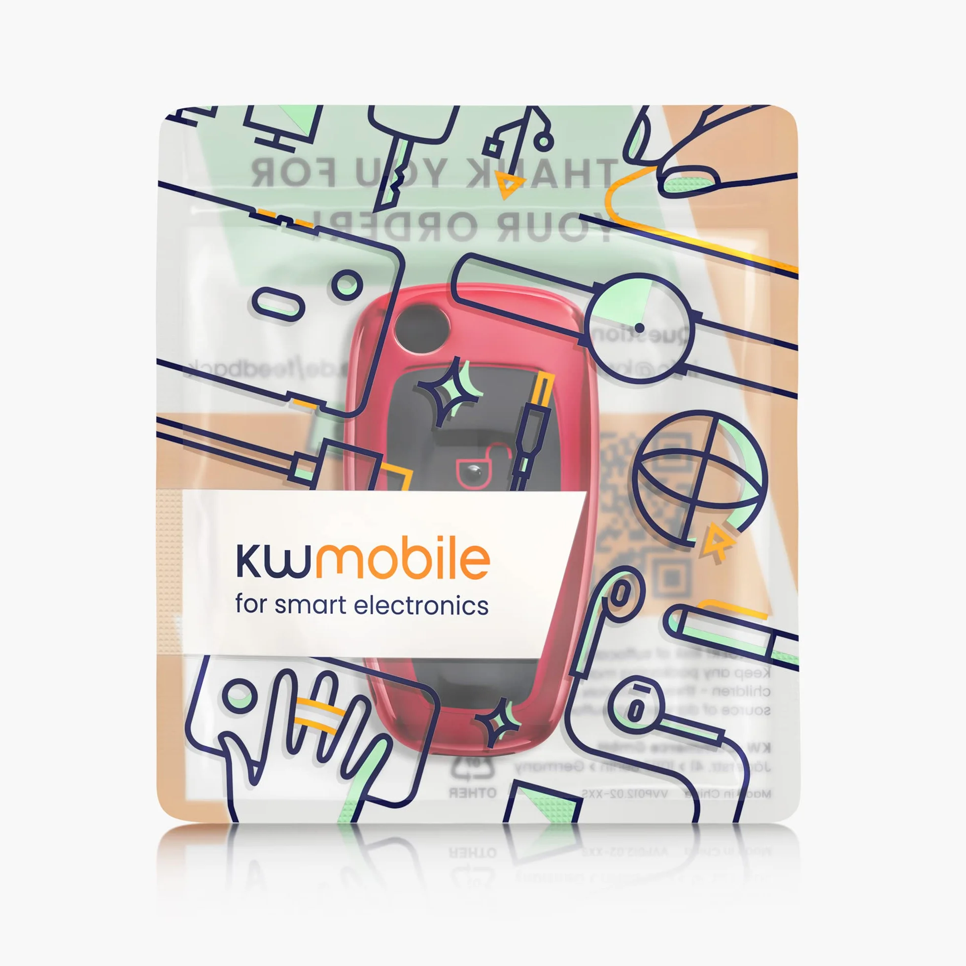 kwmobile Etui na kluczyki samochodowe do Forda TPU lakierowane przyciski 3-przyciskowy kluczyk odwracalny ciemnozielono-czerwone